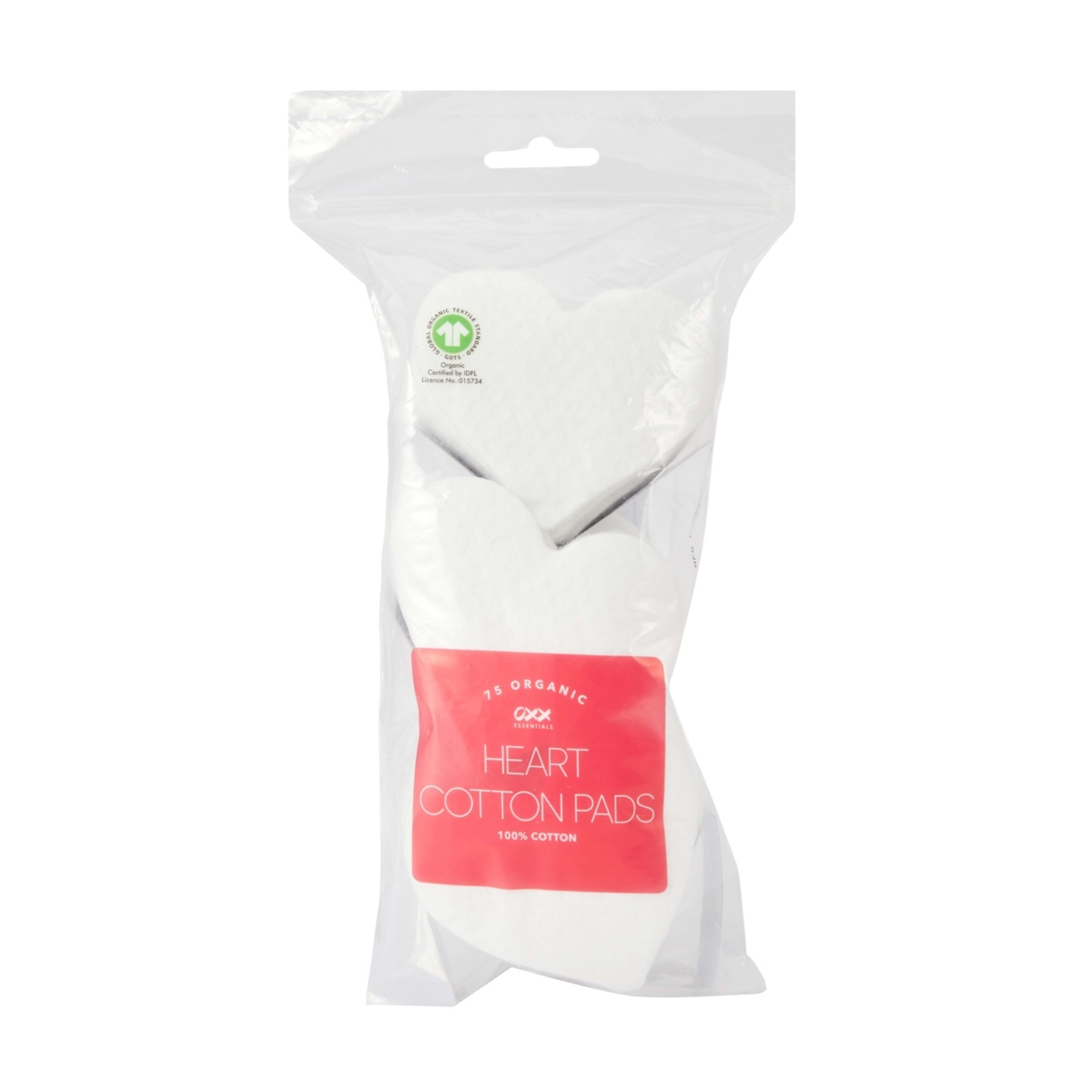 1 OXX Essentials 75 Pack Heart Organic Cotton Pads, 1 of 3