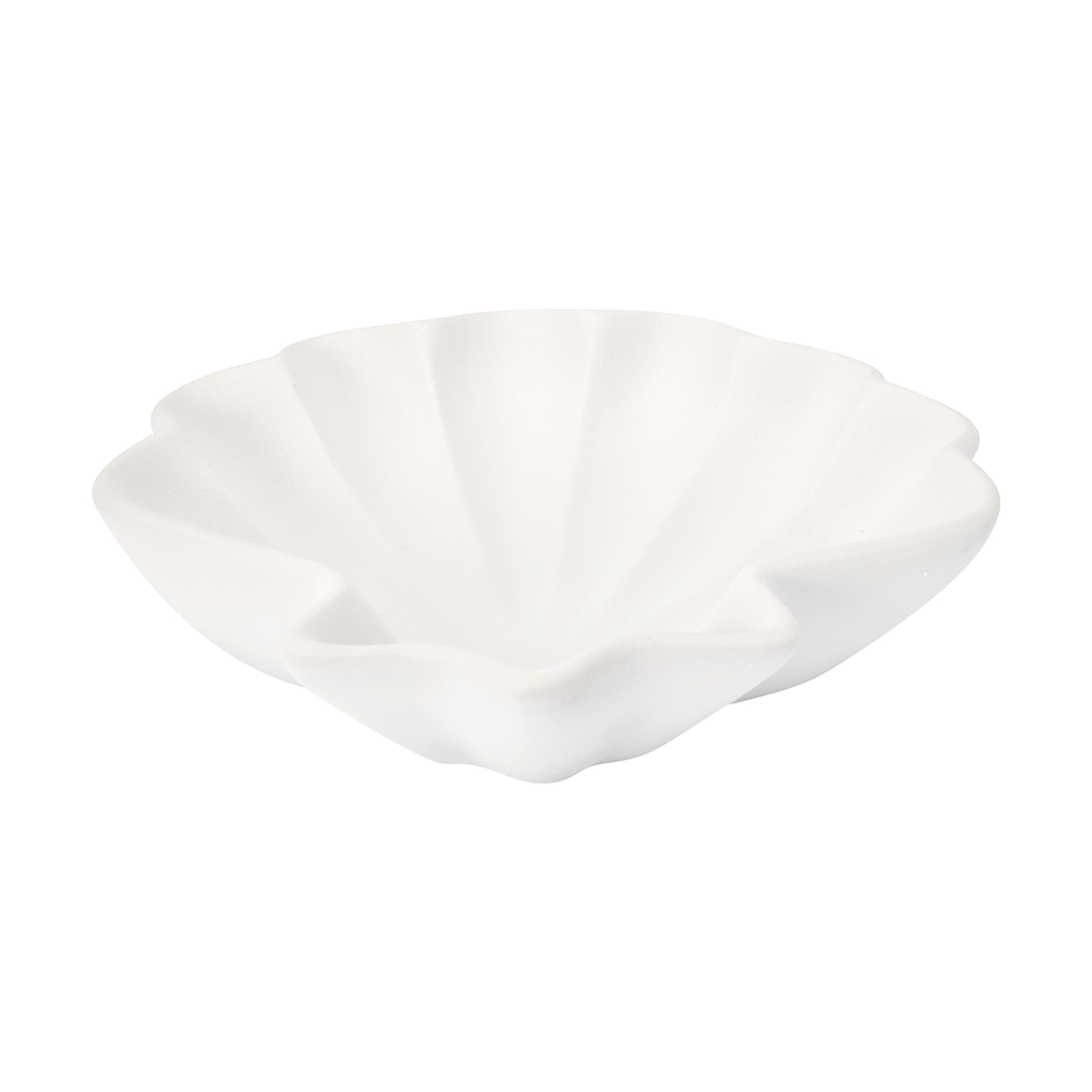 White Texture Shell Bowl