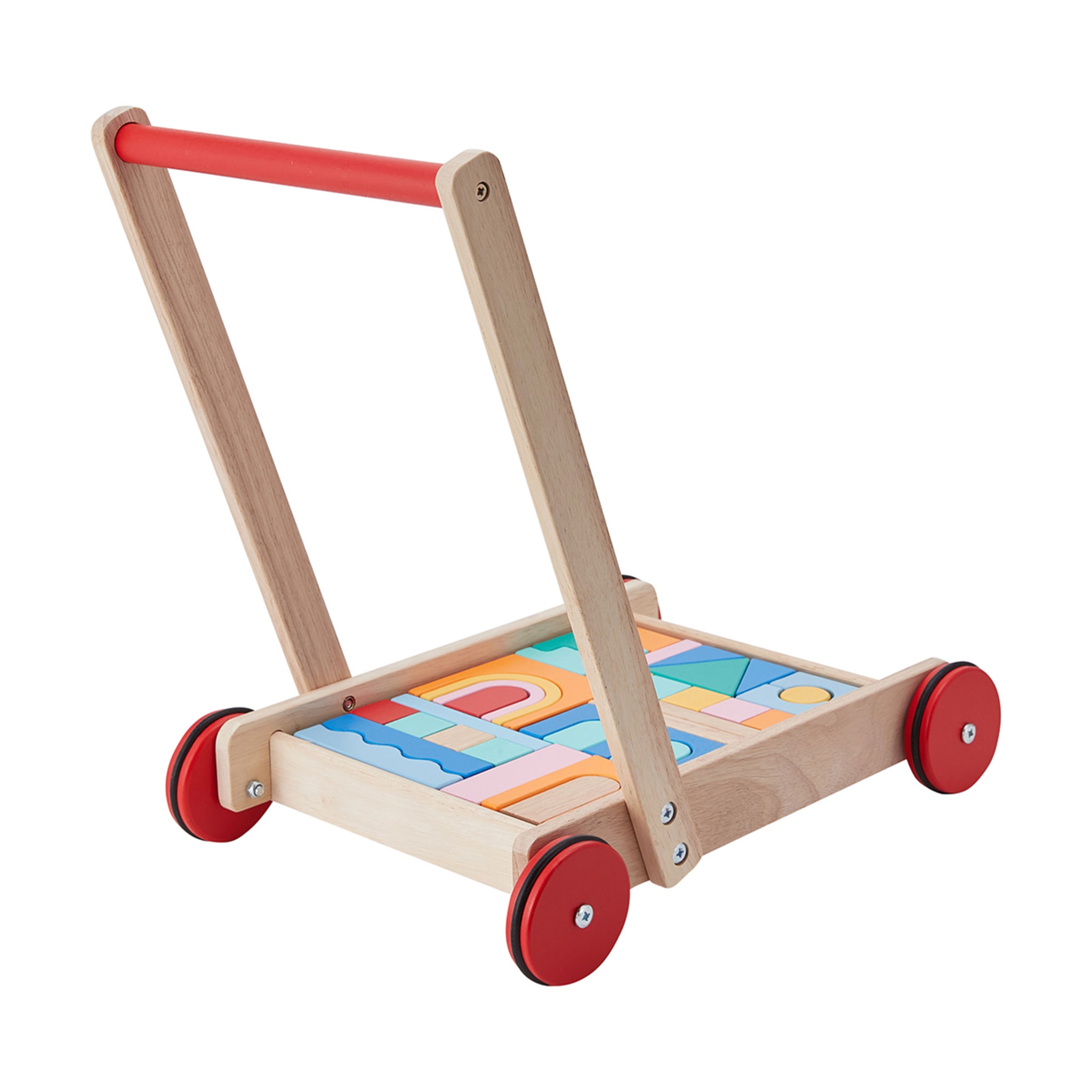 34 Piece Wooden Blocks Wagon Kmart