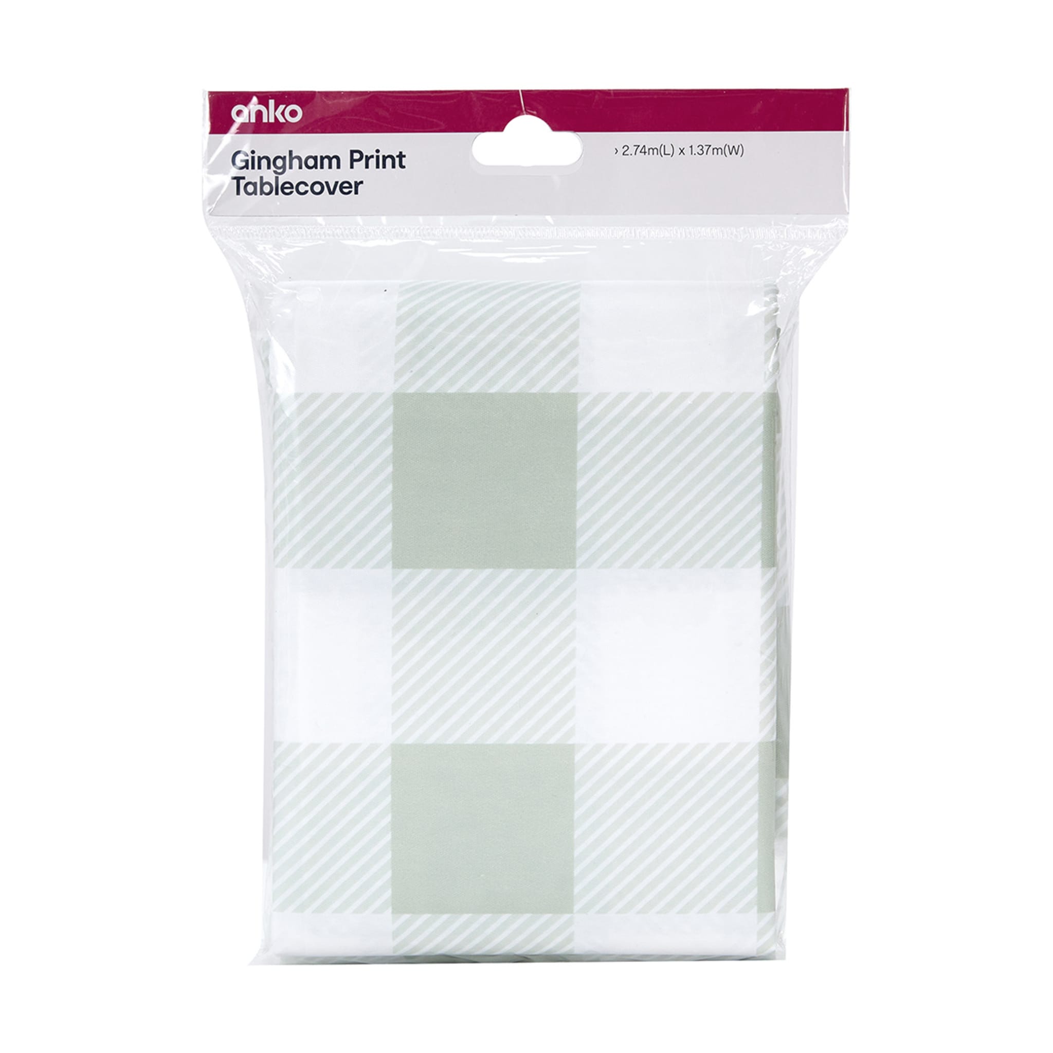 Reusable Gingham Print Tablecover Kmart