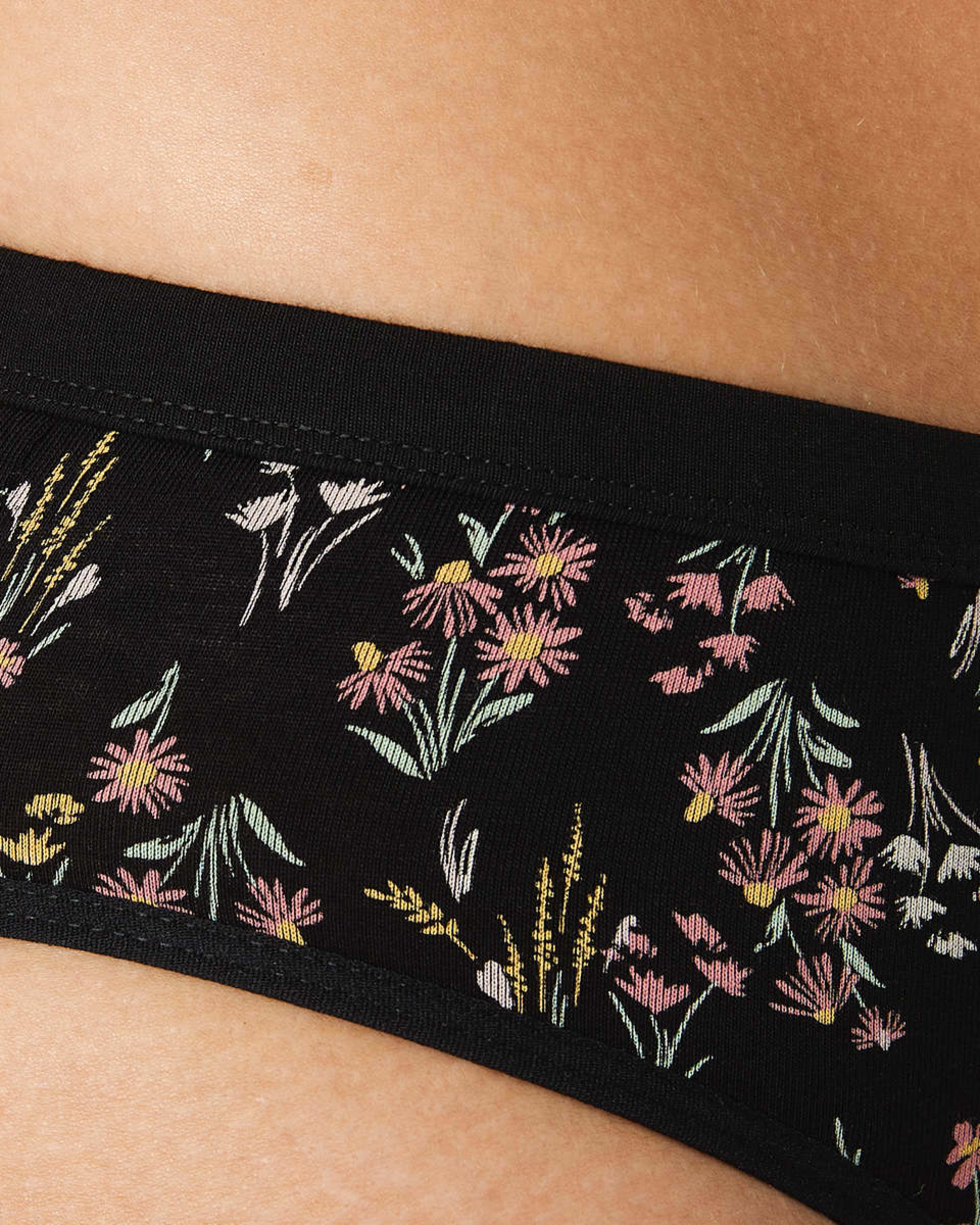 4 Comfort Top Bikini Briefs FLORAL BLACK, 4 of 4