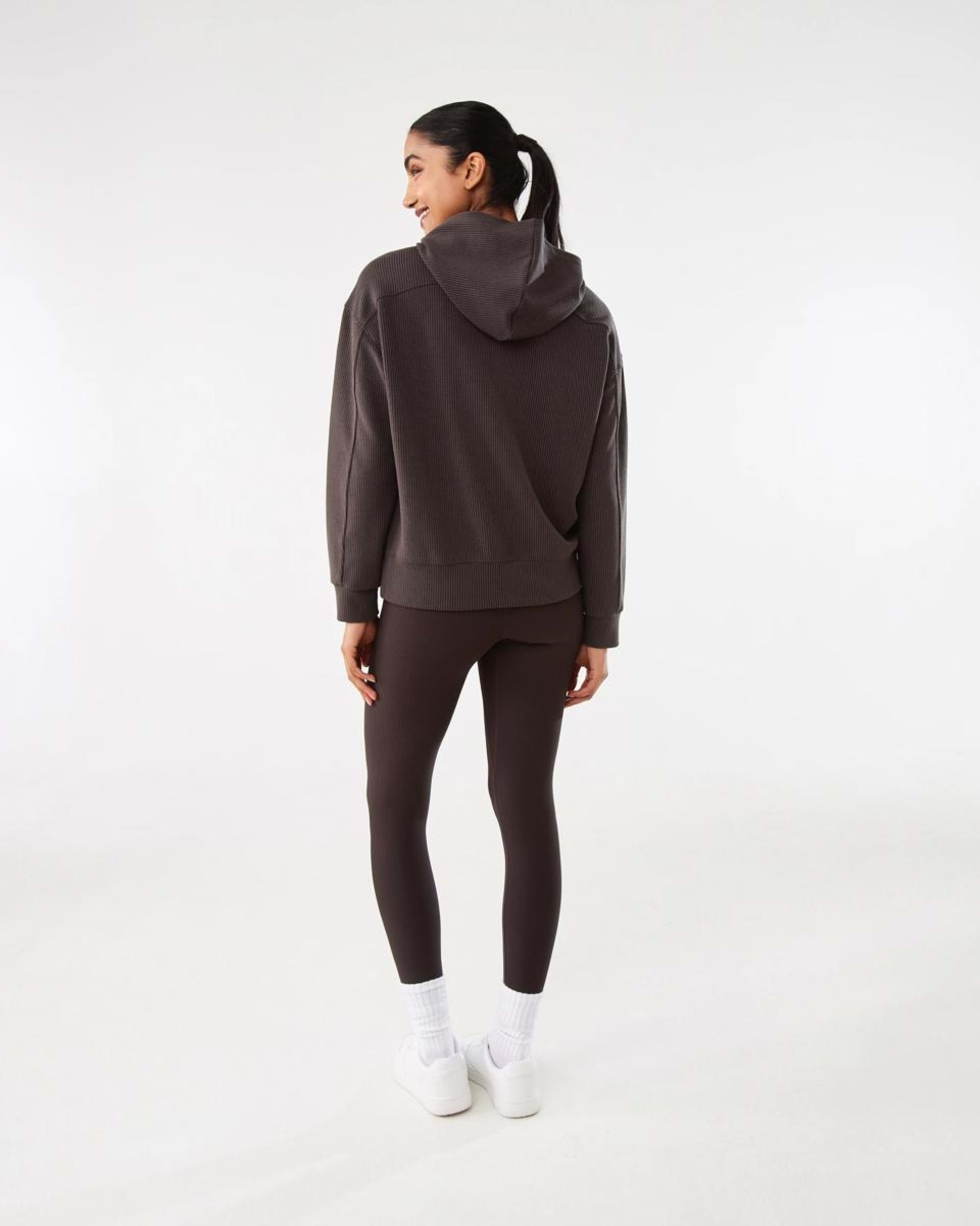 4 Active Womens Rib Leggings TUSCAN BROWN, 4 of 5