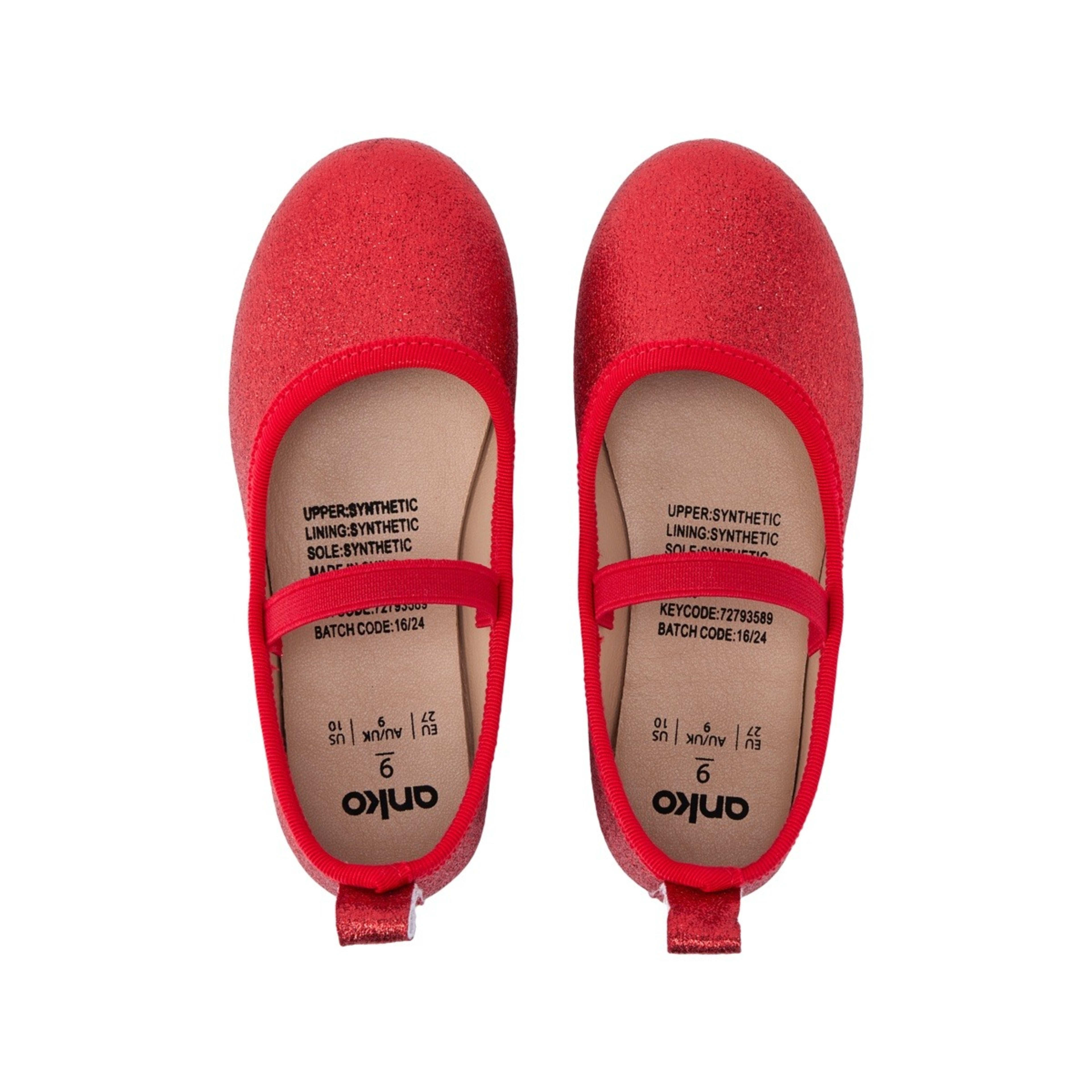 2 Junior Glitter Flats Red Shimmer, 2 of 5