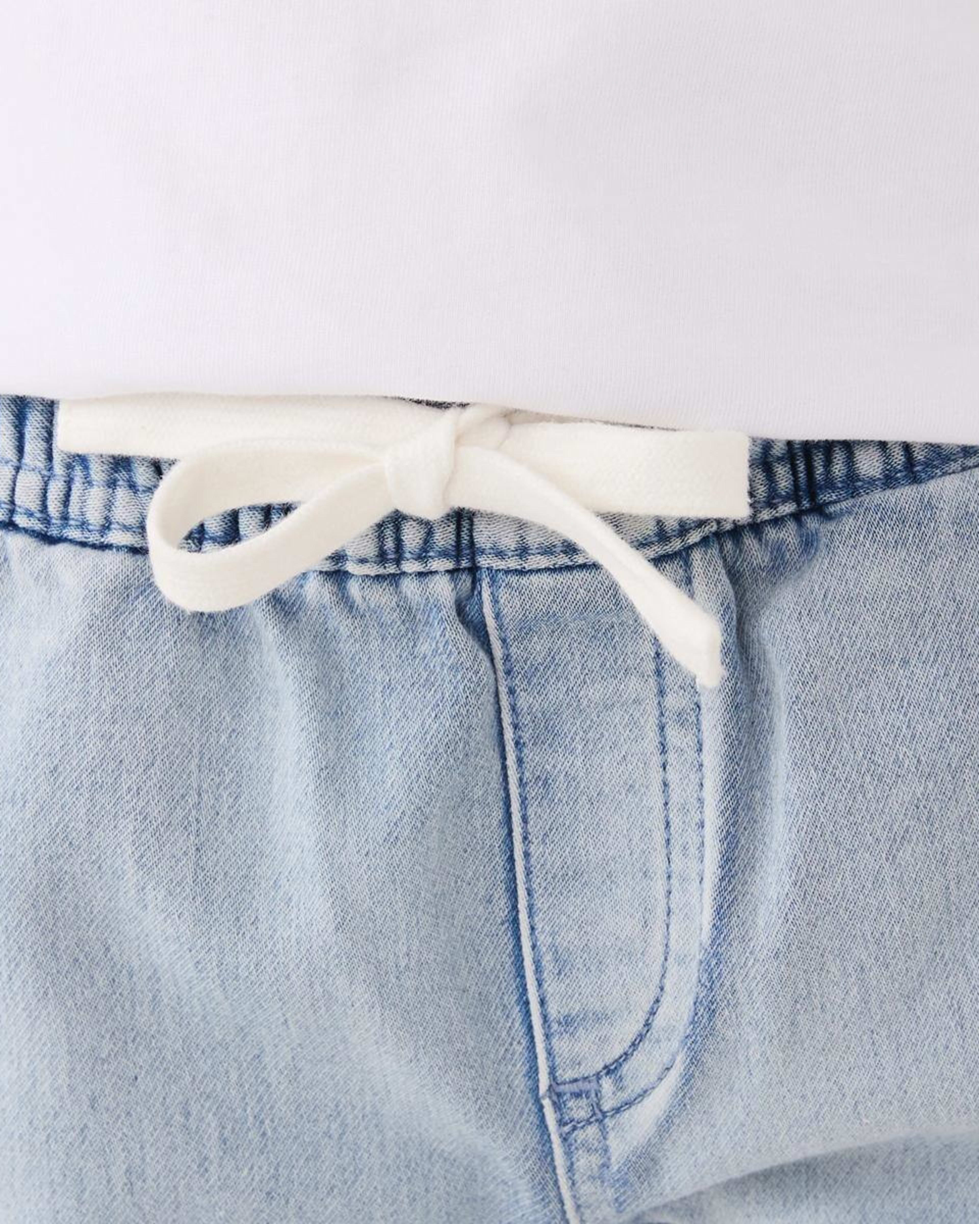 3 Moto Denim Shorts MID WASH, 3 of 6