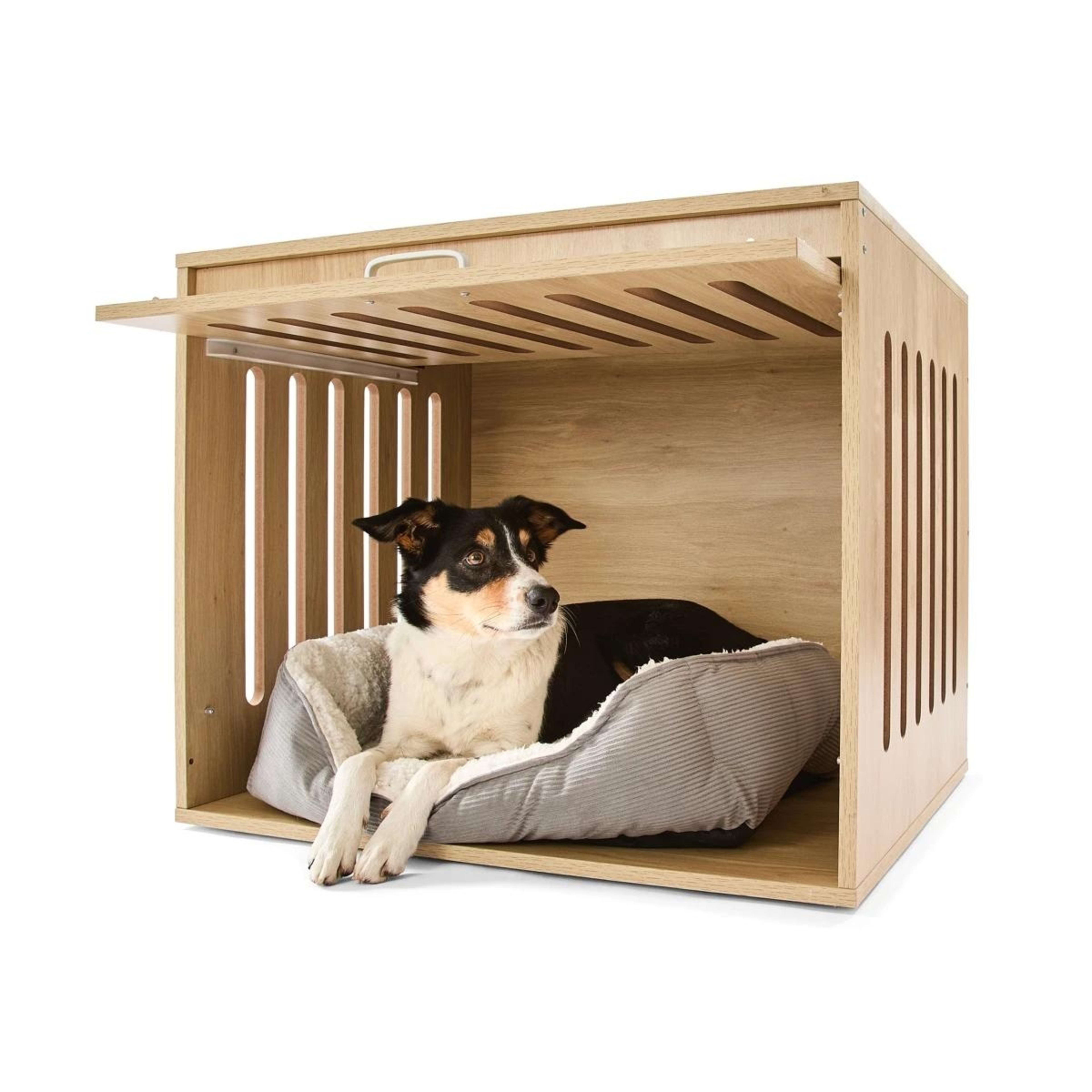 1 Pet Crate Wooden Oak - Medium, 1 of 10