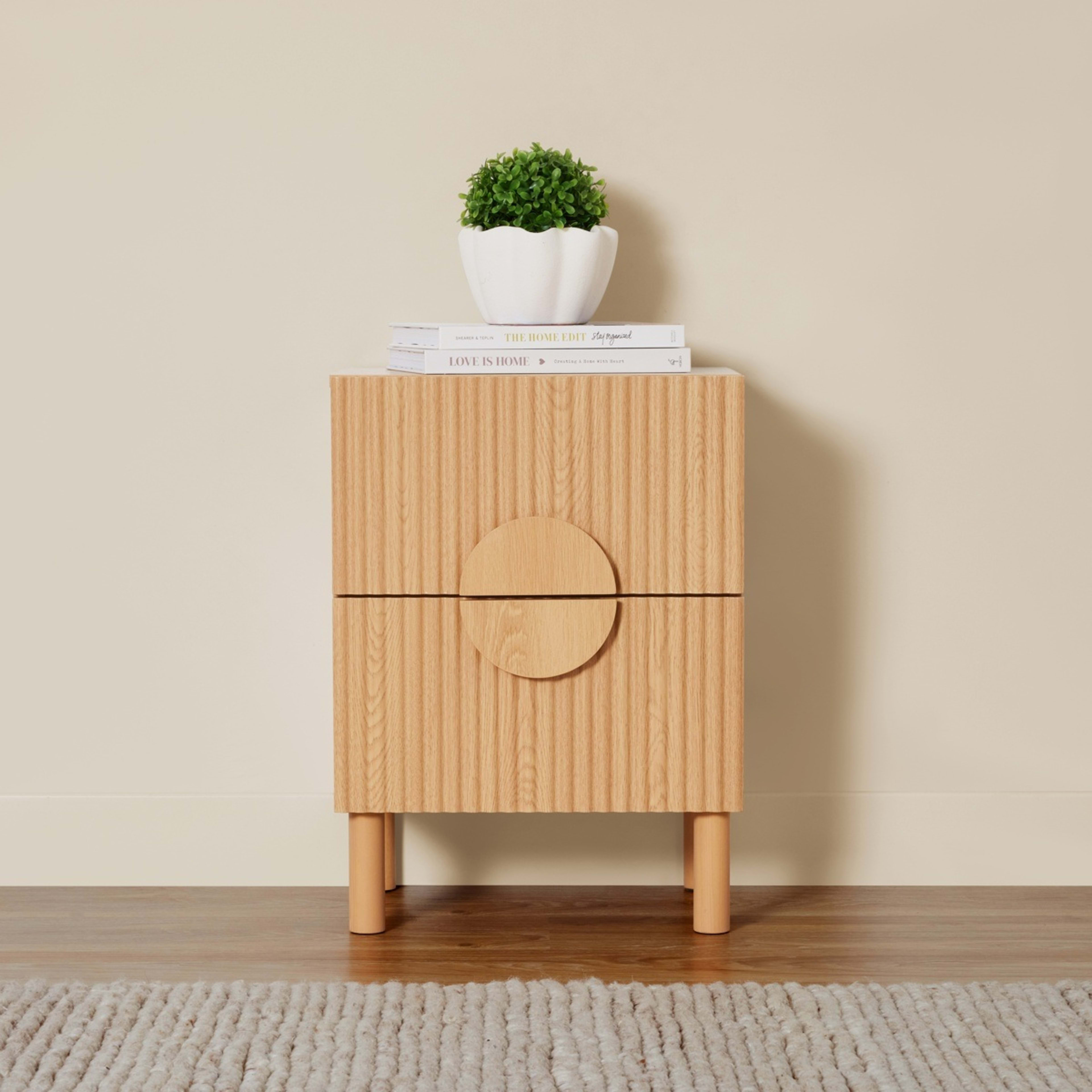 1 Ryan Ribbed Bedside Table, 1 of 7