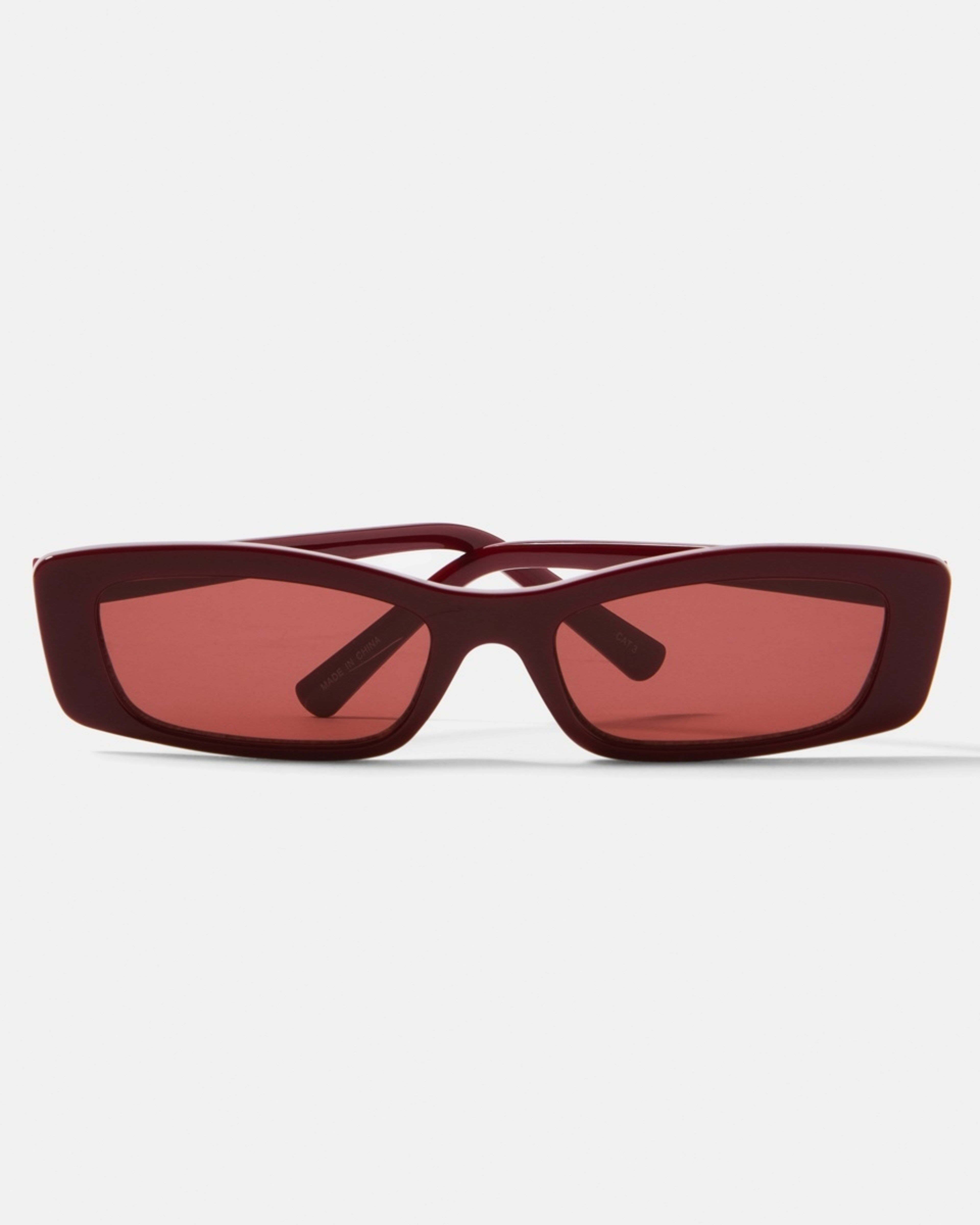 5 Womens Slim Rectangle Sunglasses BURGUNDY CHERRY, 5 of 6