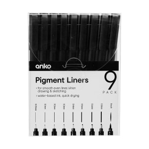 9 Pack Pigment Liners - Kmart