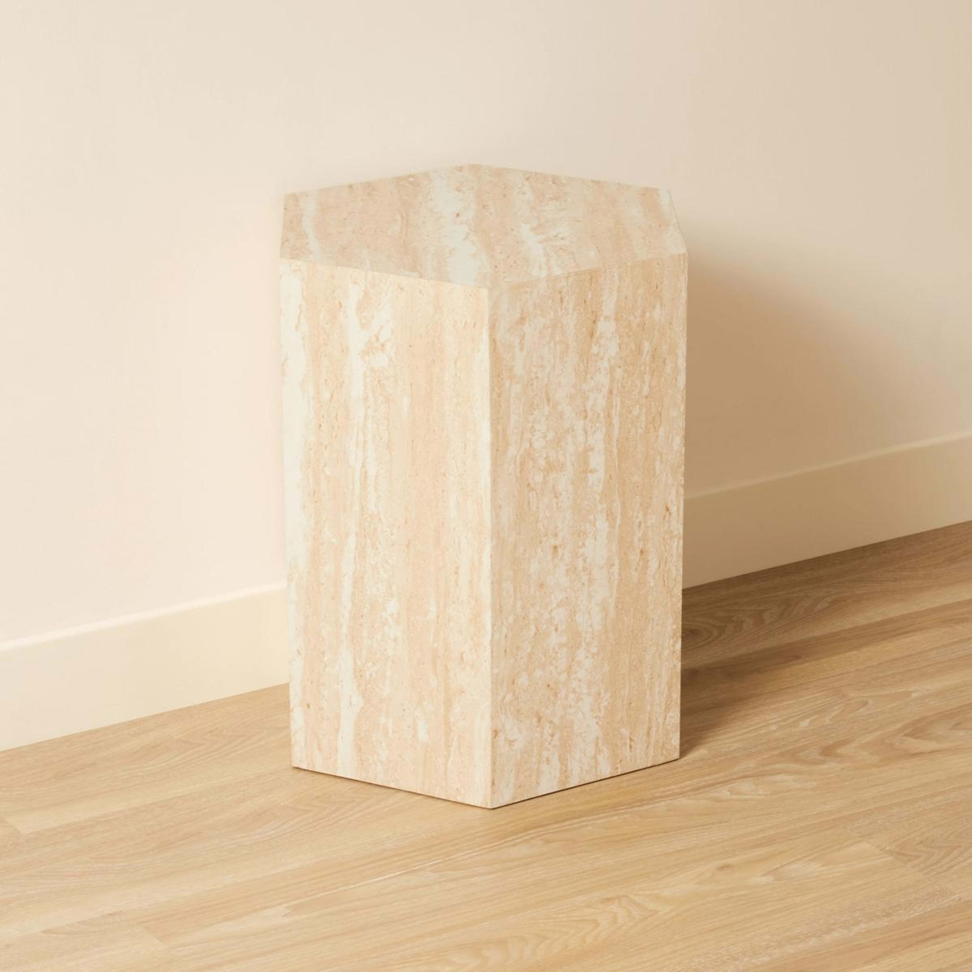 3 Travertine Side Table, 3 of 5