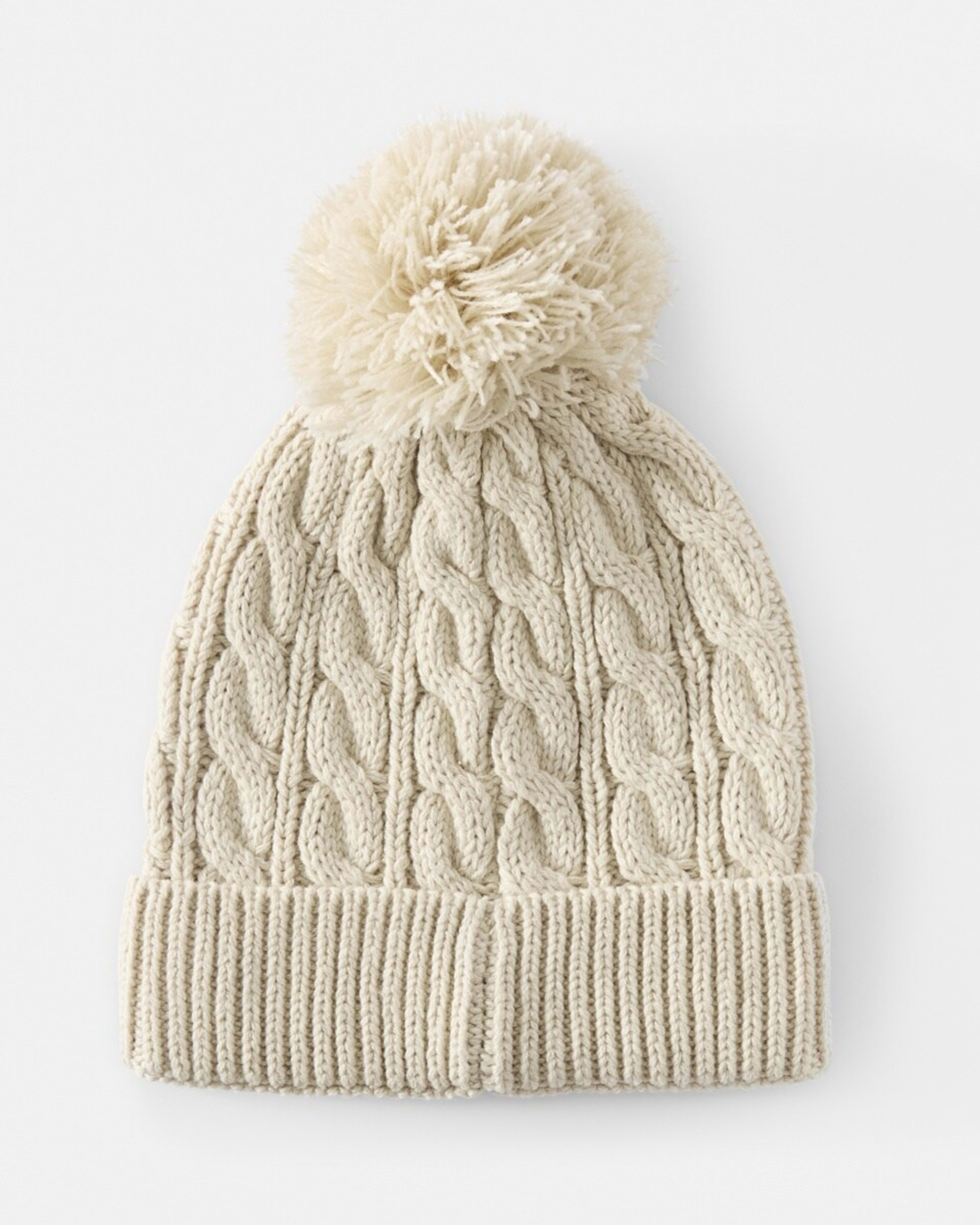 2 Cable Beanie Wht Egret, 2 of 3