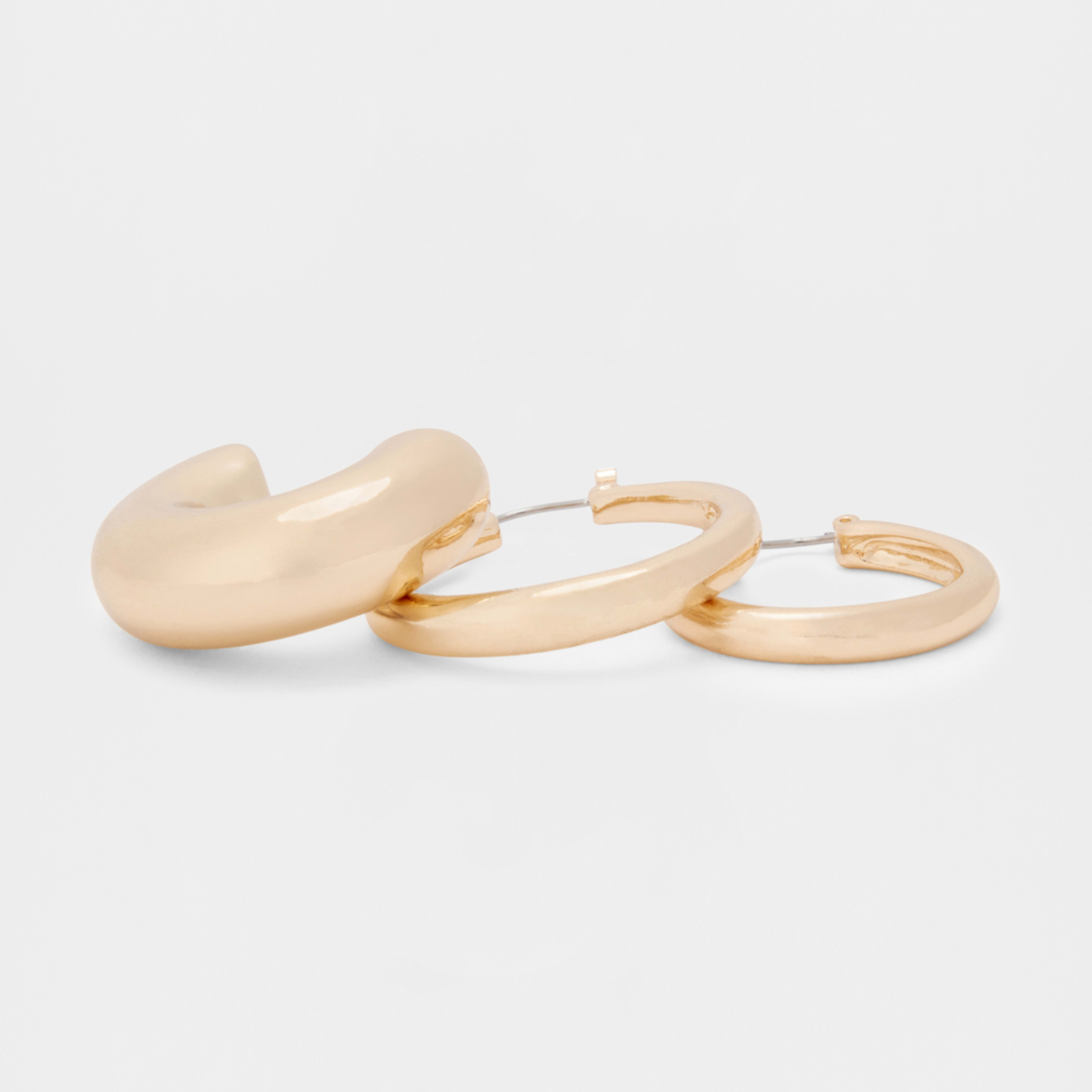 3 3 Pack Mini Hoop Earrings - Gold Tone, 3 of 4