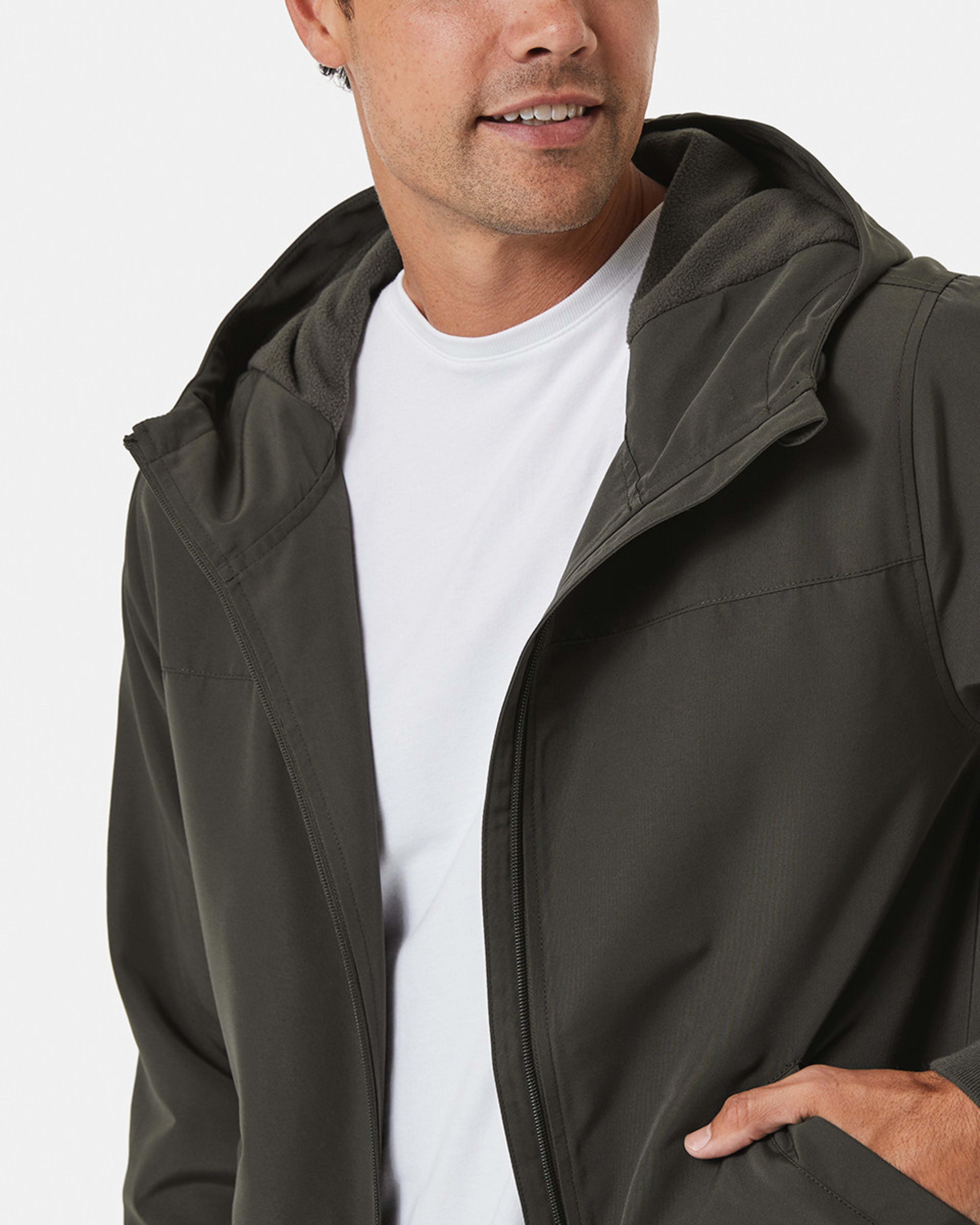 Hooded Polar Fleece Lined Jacket Kmart