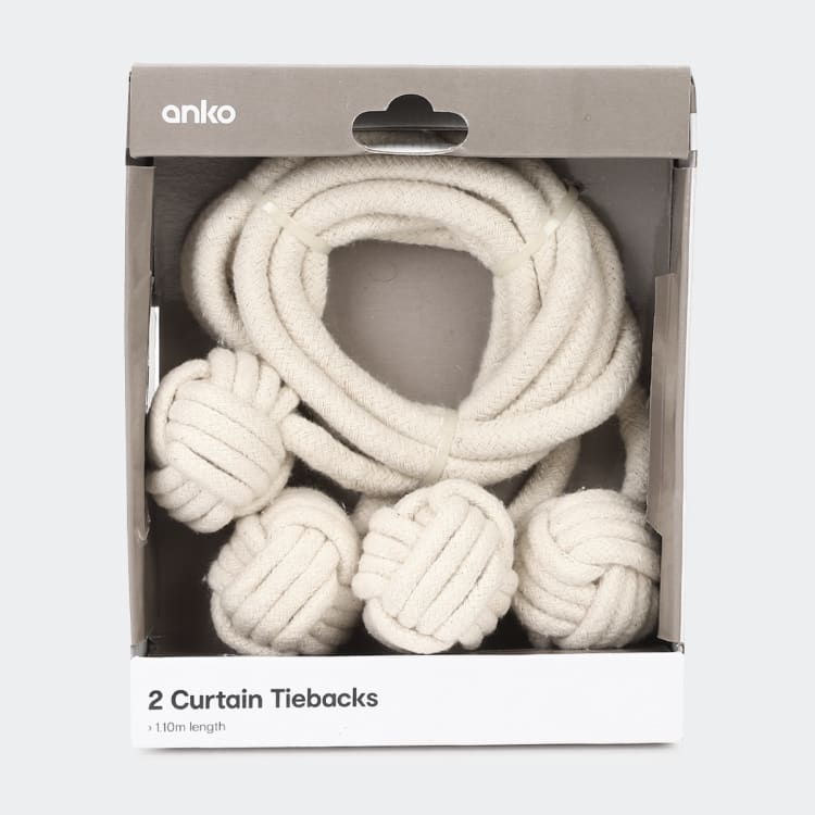 2 Pack Curtain Tiebacks White Kmart