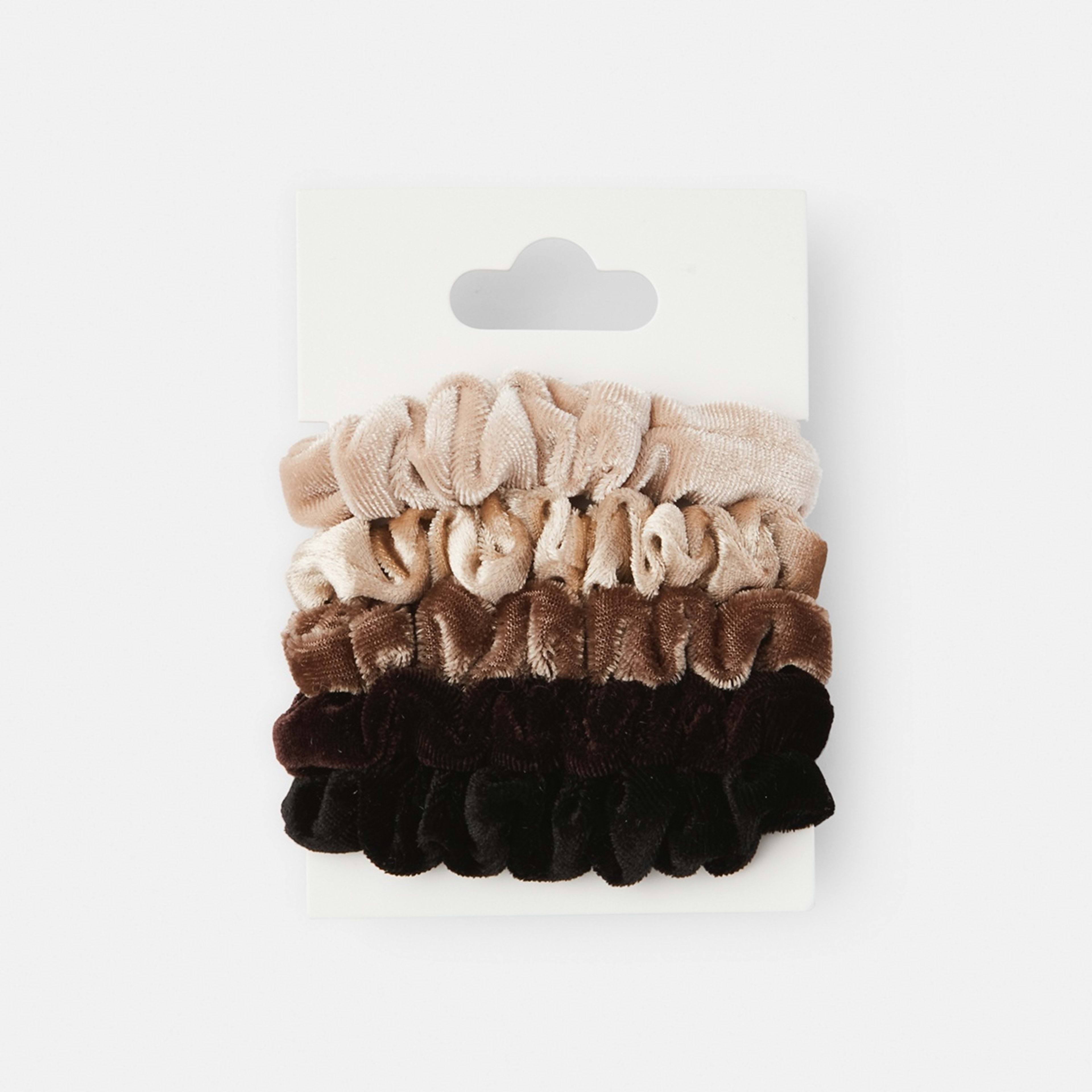 5 5 Pack Velvet Hair Scrunchies, 5 of 5