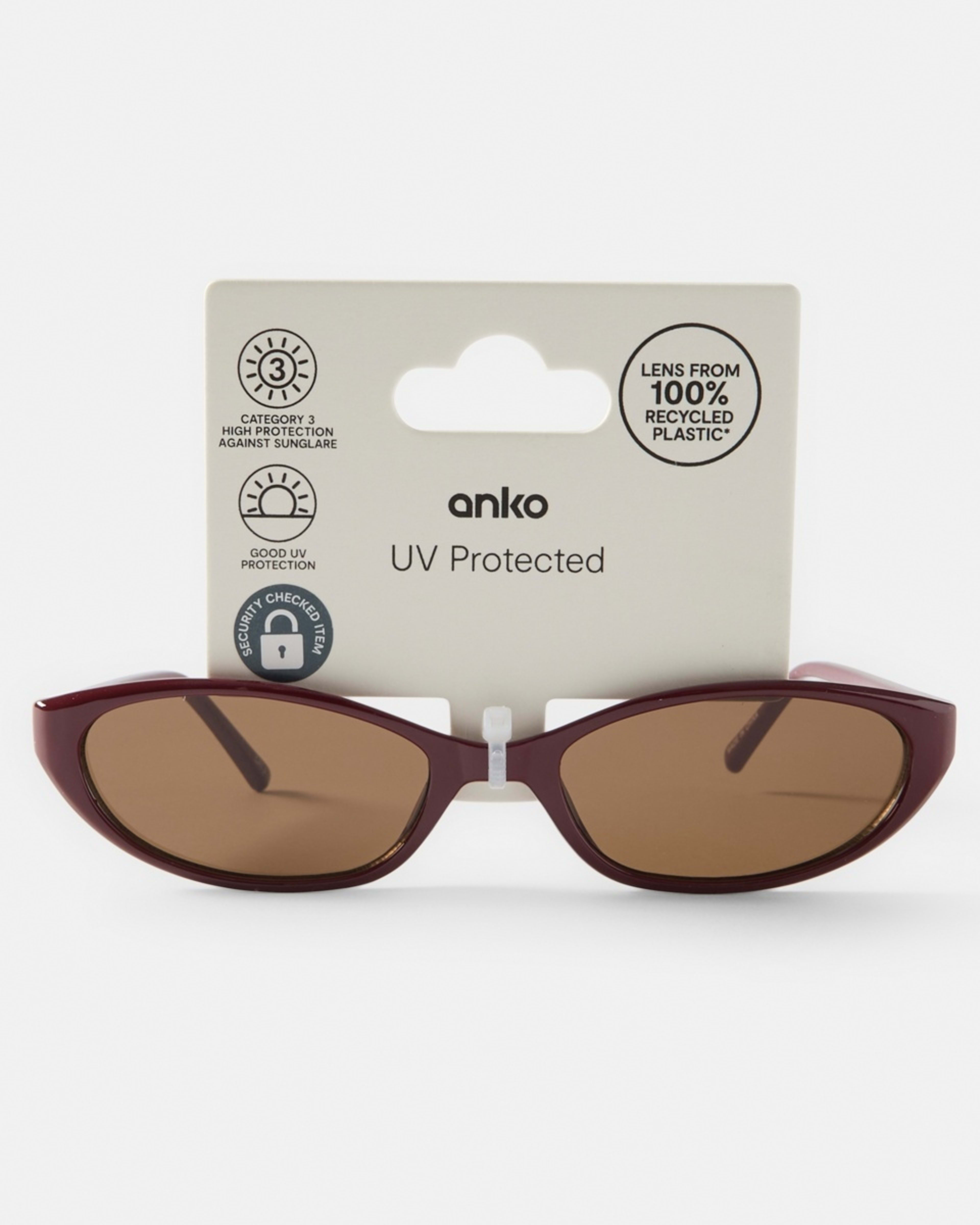6 Thin Cat Eye Sunglasses Acc Red, 6 of 6