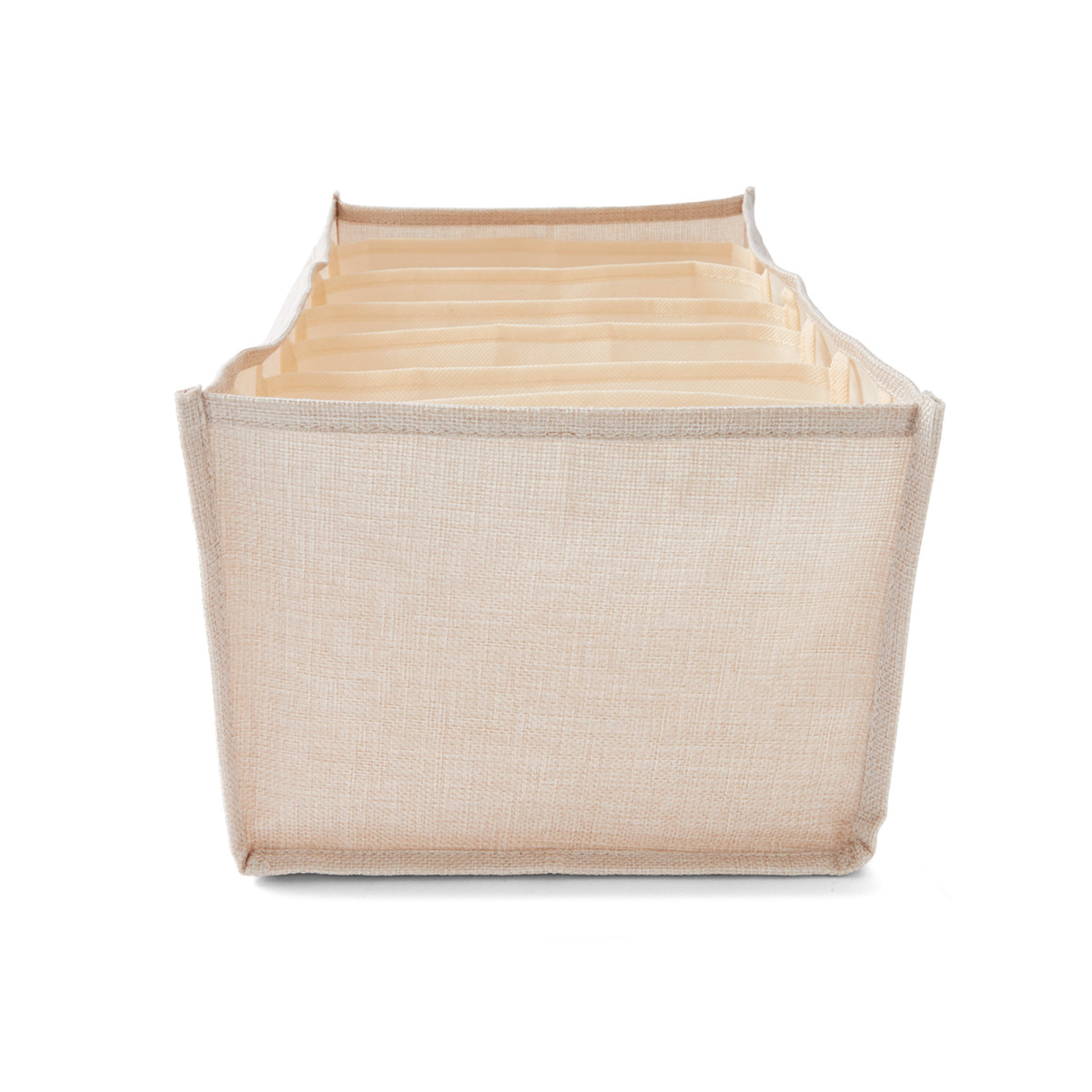 6 Linen Look Organiser - Wide, Beige, 6 of 9