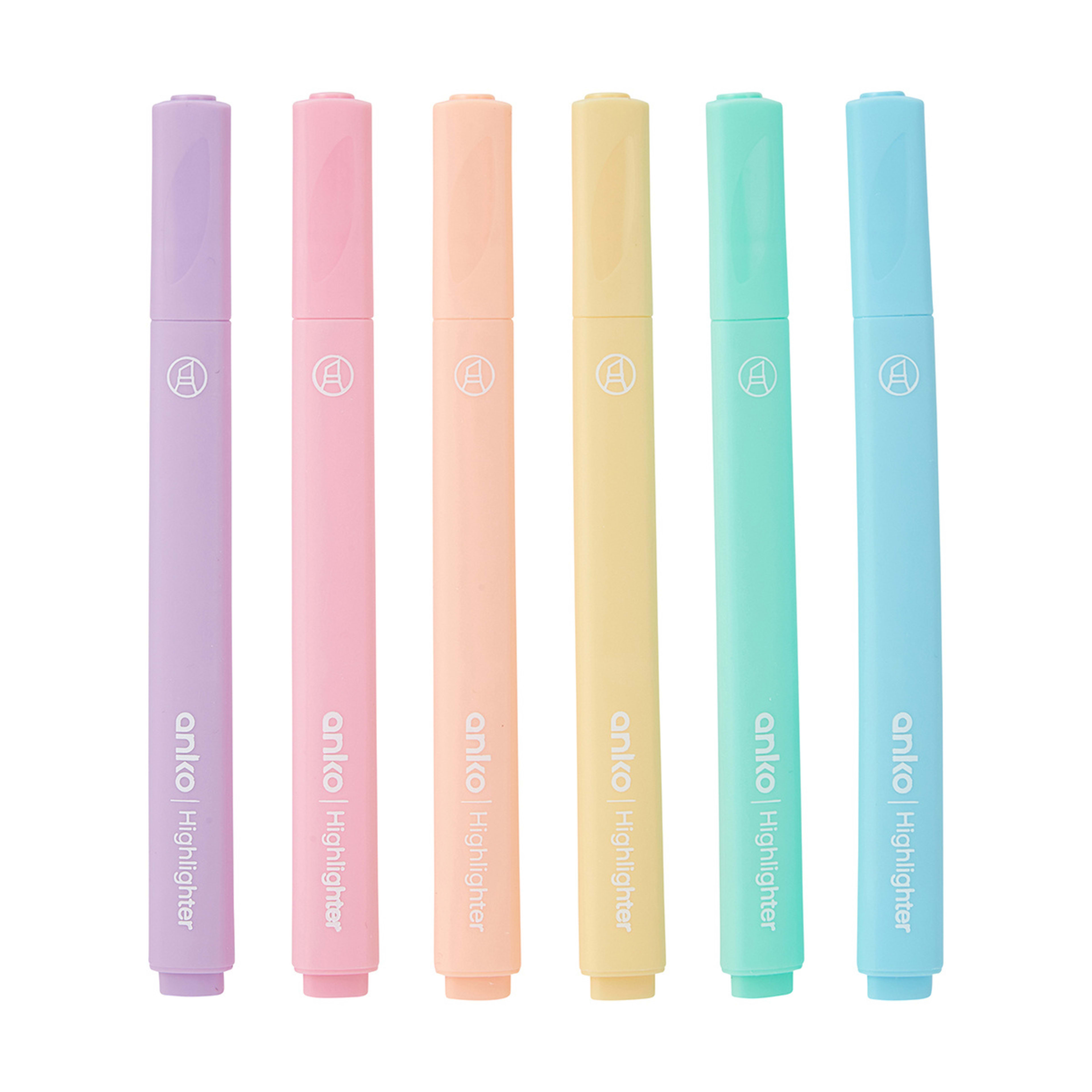 6 Pack Slim Pastel Highlighters Kmart