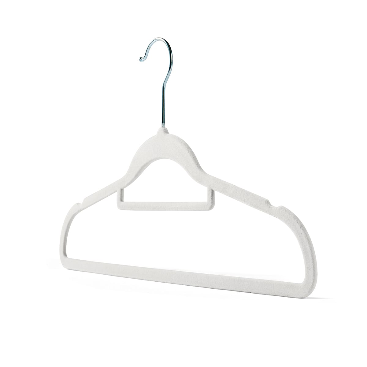 30 Pack Flocked Hangers White