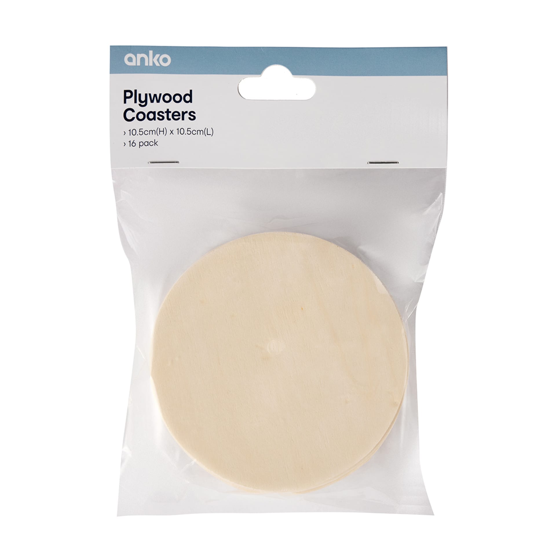 16 Pack Plywood Coasters Kmart