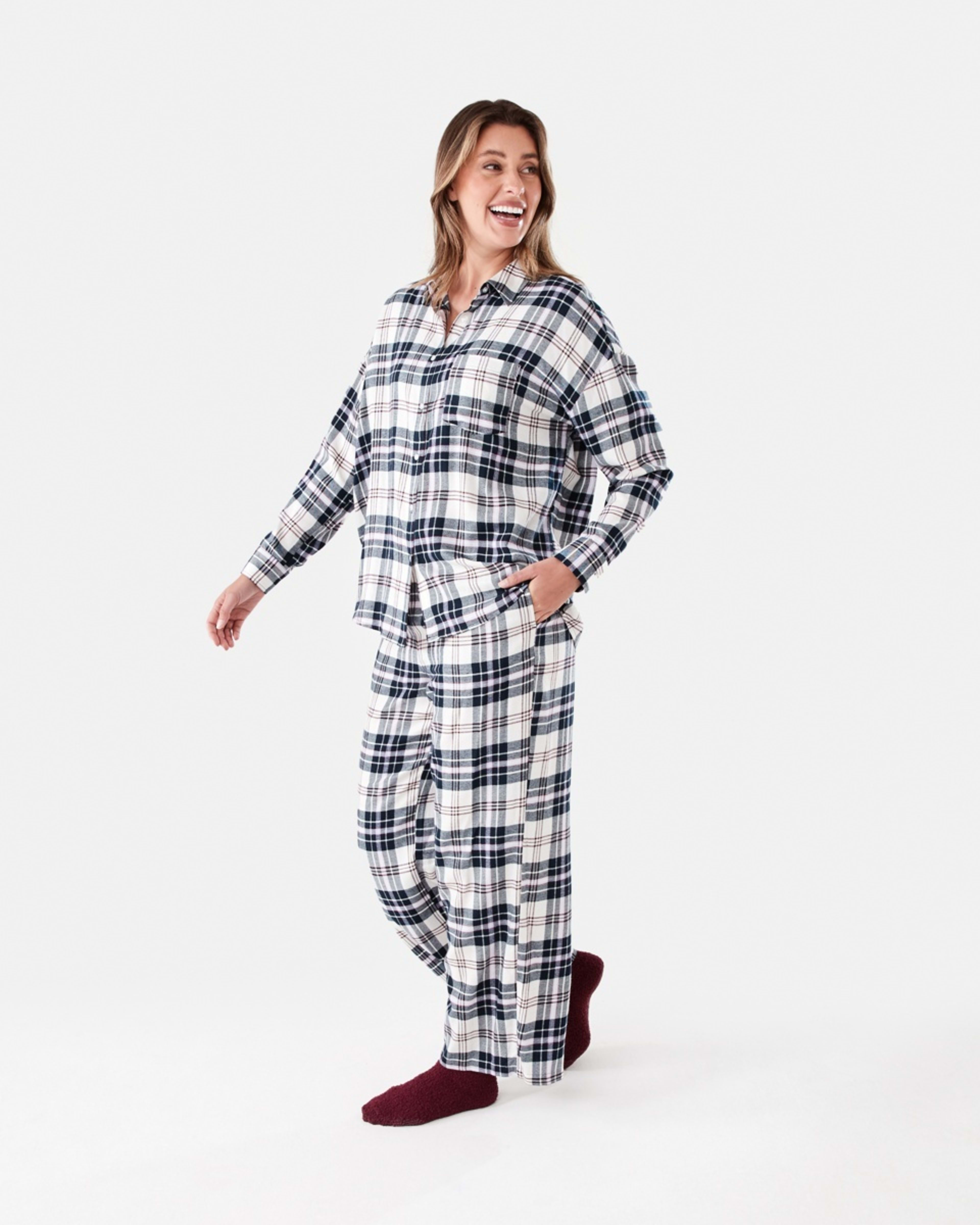 2 Relaxed Boyfriend Flannel Pyjama Set Mx Tartan, 2 of 7
