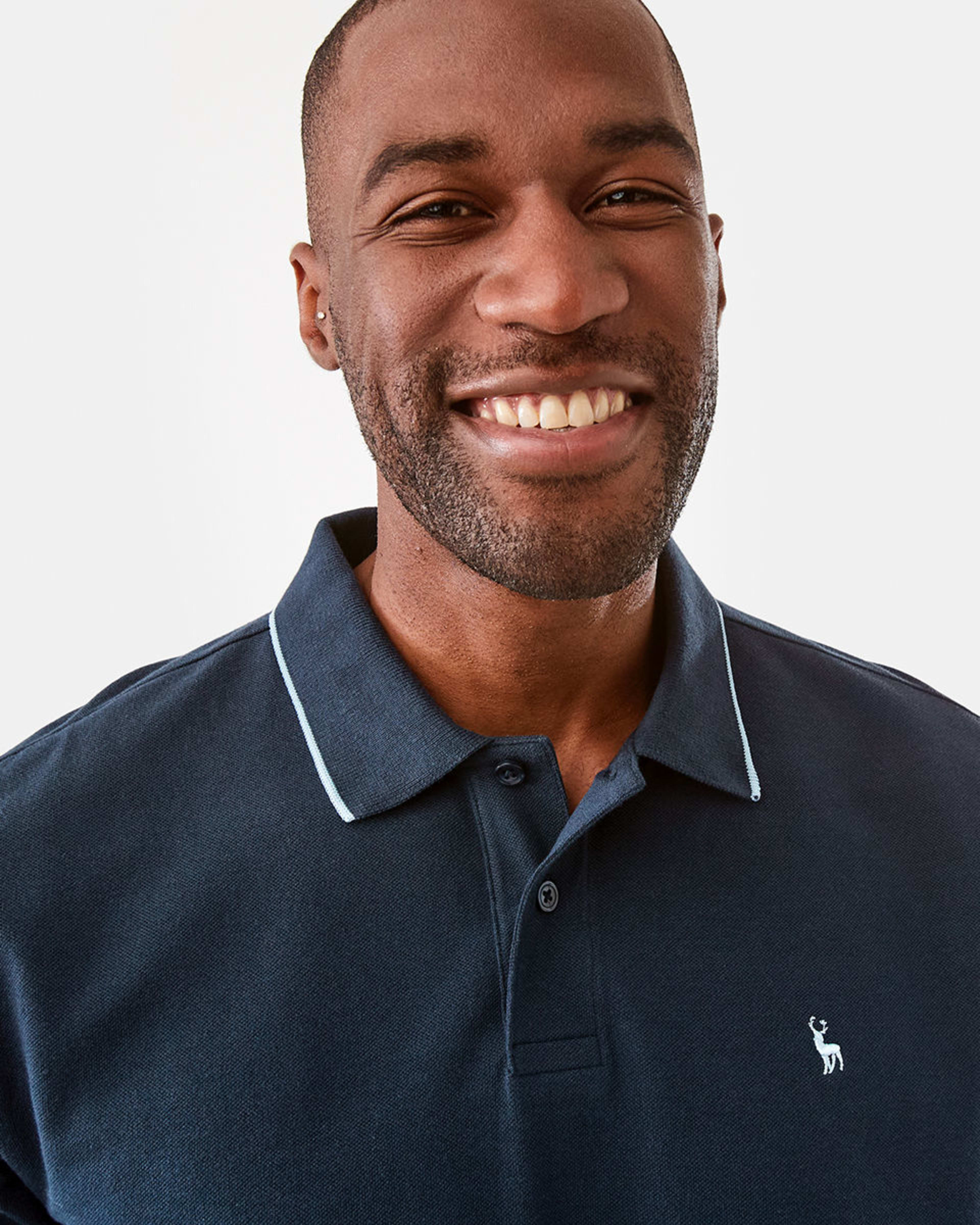 4 Tipped Pique Polo Shirt Sky Cptn, 4 of 7