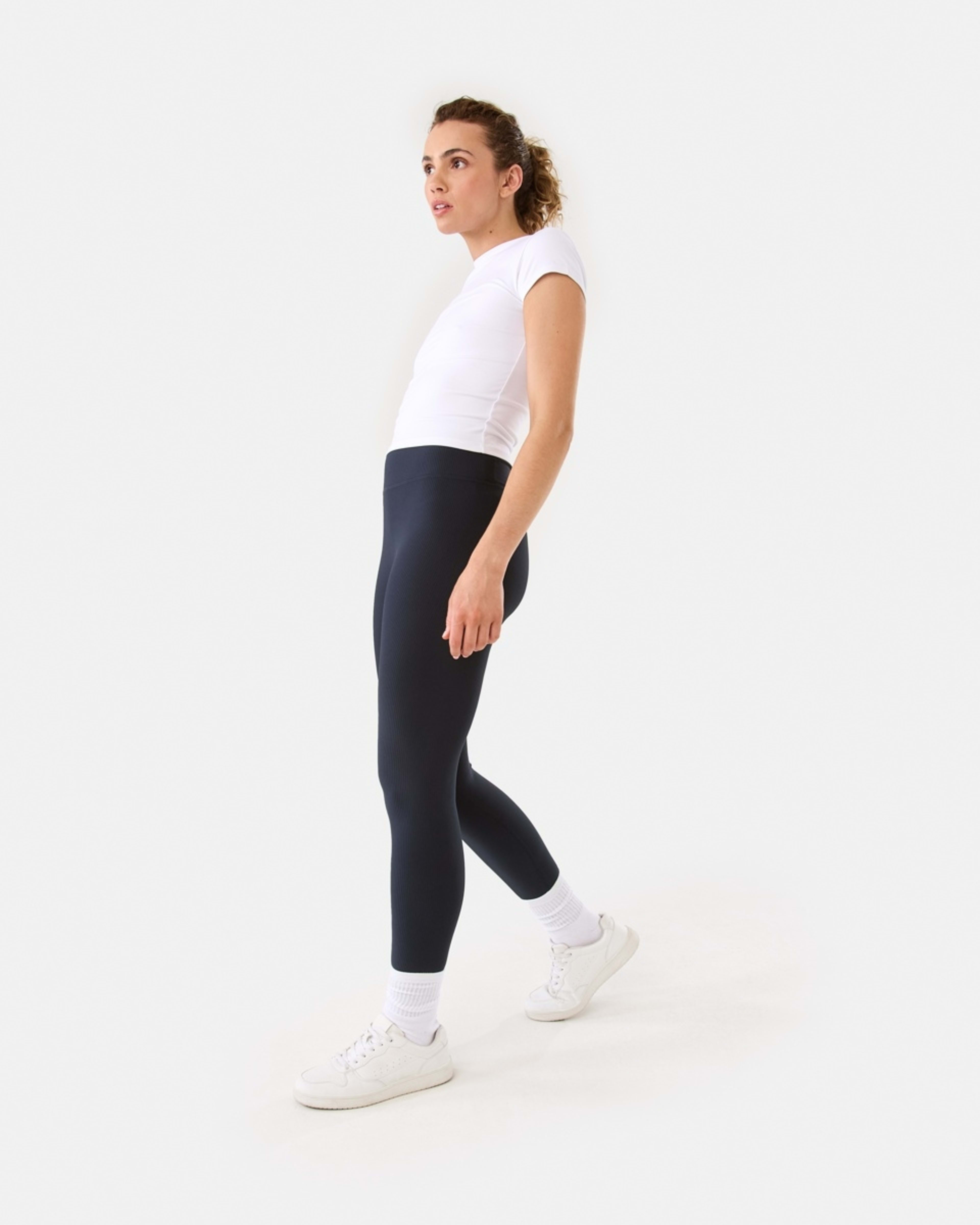 3 Active Womens Rib Leggings SHADE NAVY, 3 of 5