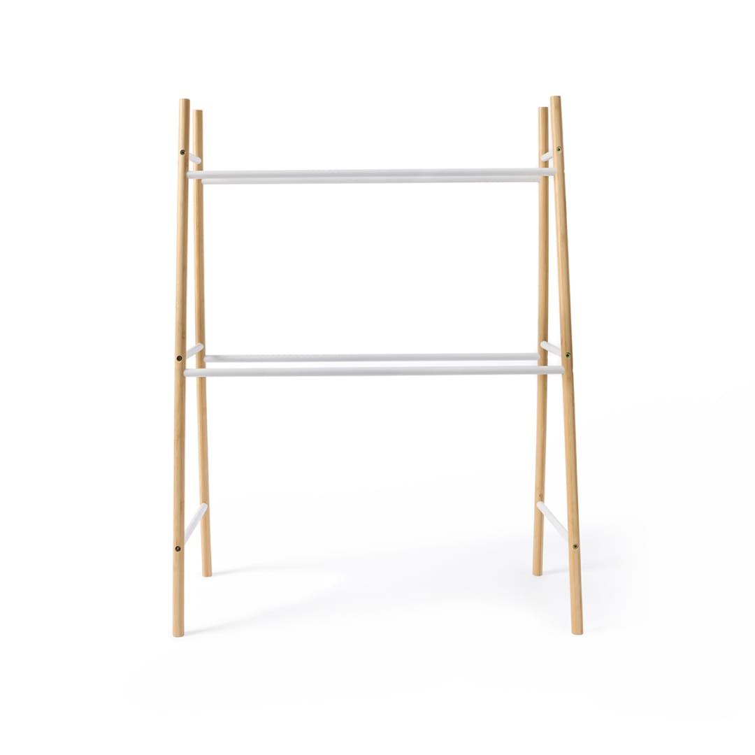 Bamboo and White Towel Rack - Kmart