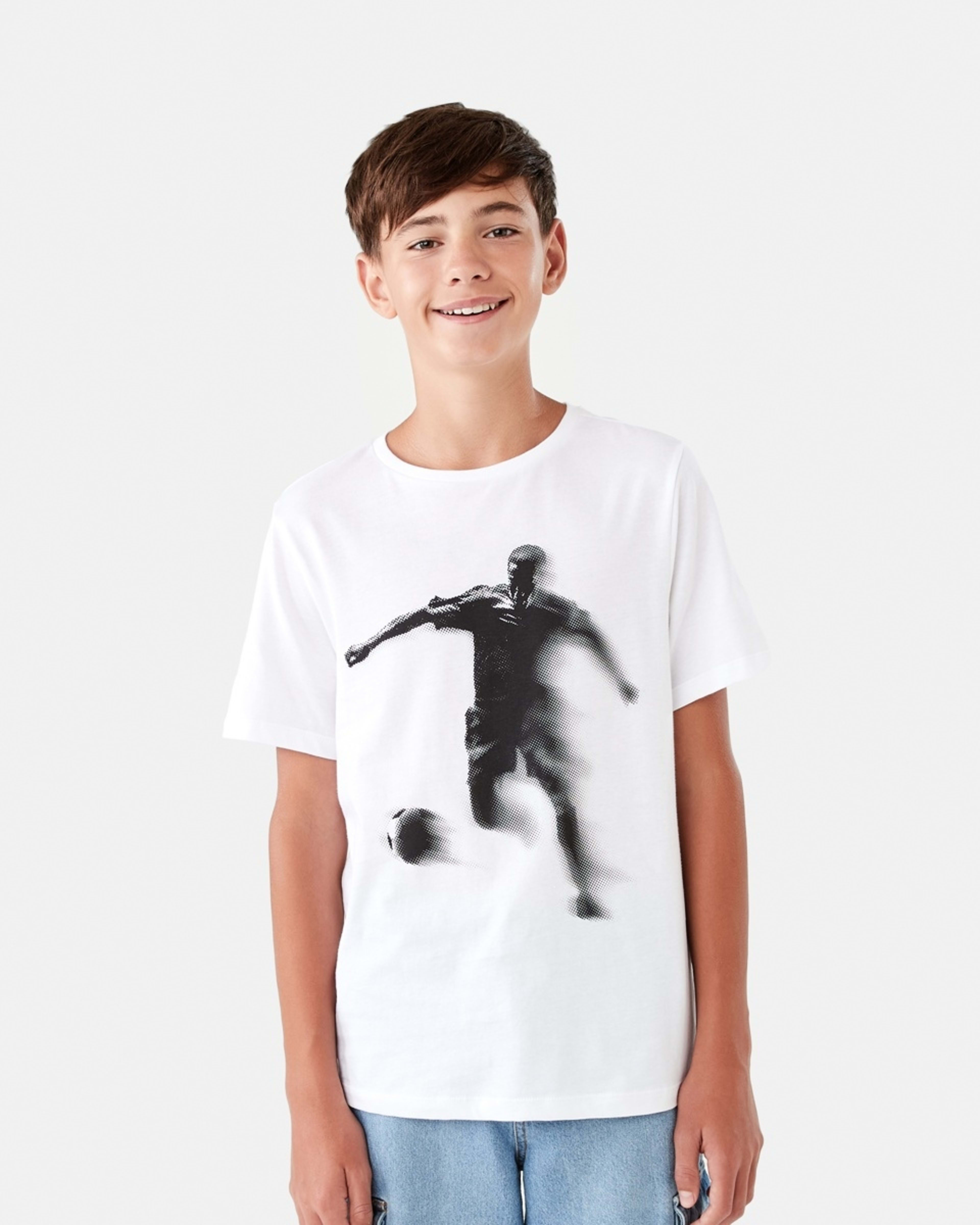 1 Short Sleeve Print T-shirt Wht Photop, 1 of 8
