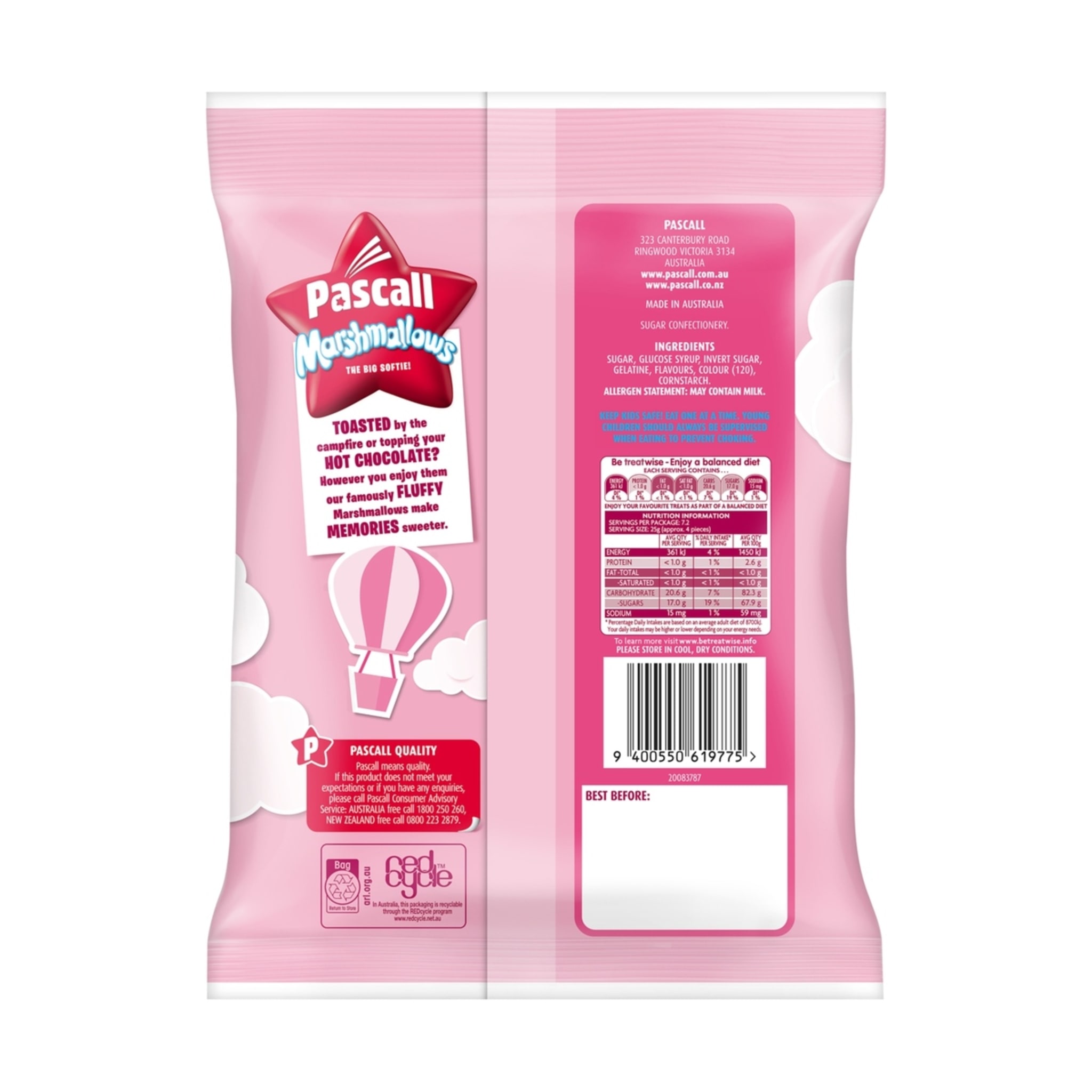 Pascall Marshmallows Pink and White Lollies 180g Kmart NZ