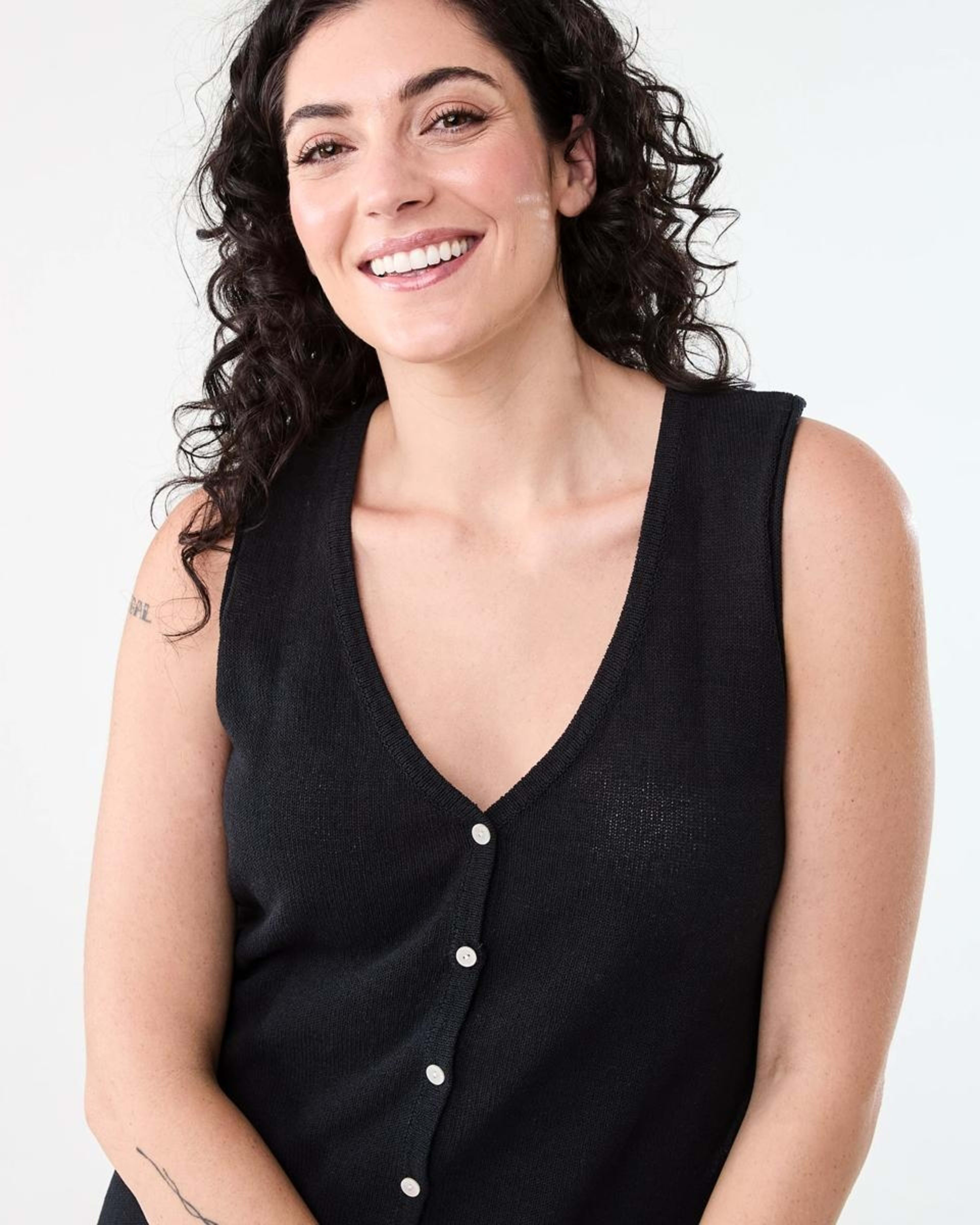 4 Sleeveless Longline Vest BLACK, 4 of 6