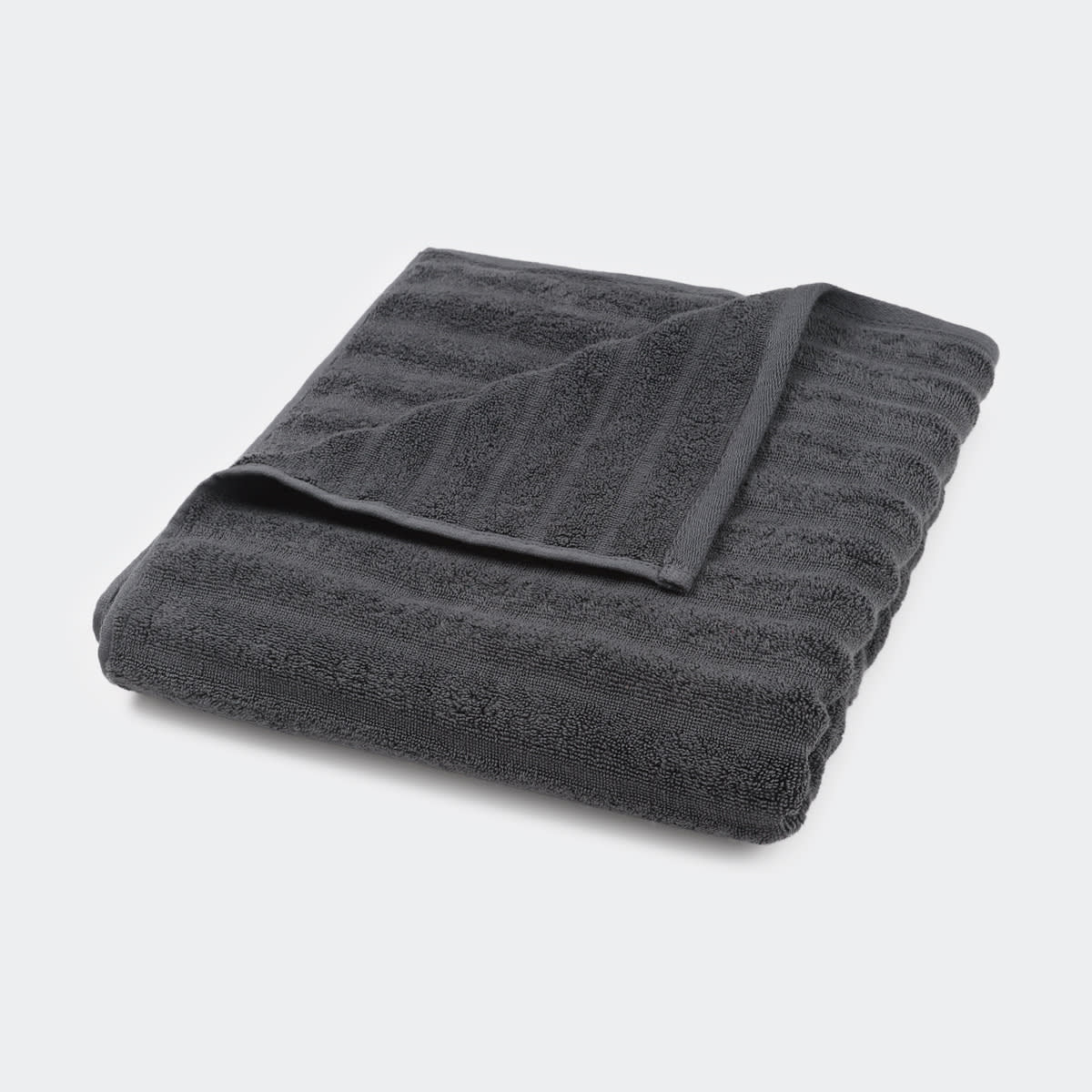 Thick Ribbed Australian Cotton Bath Towel Grey Kmart