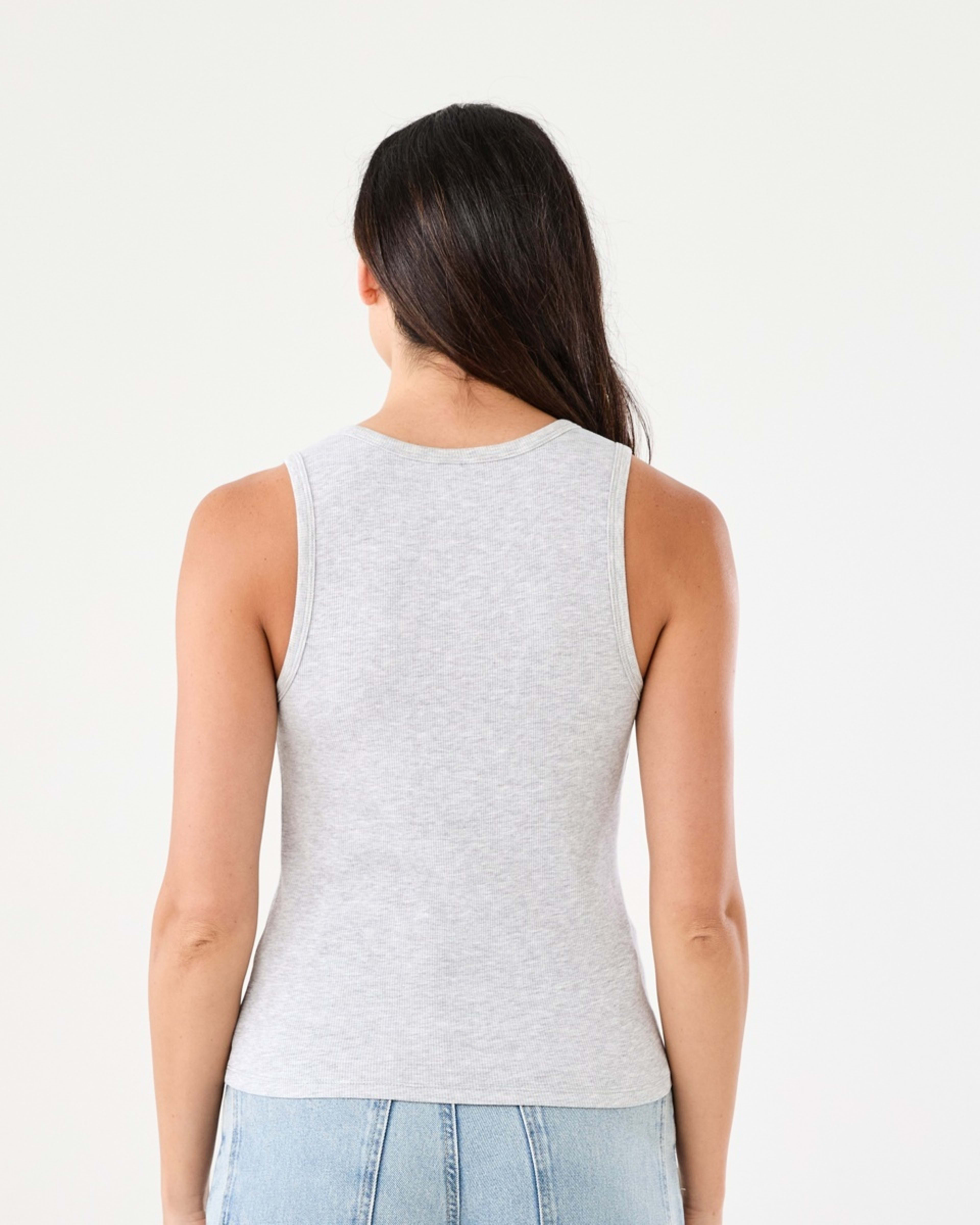 3 Sleeveless Rib Tank SILVER MARLE, 3 of 5