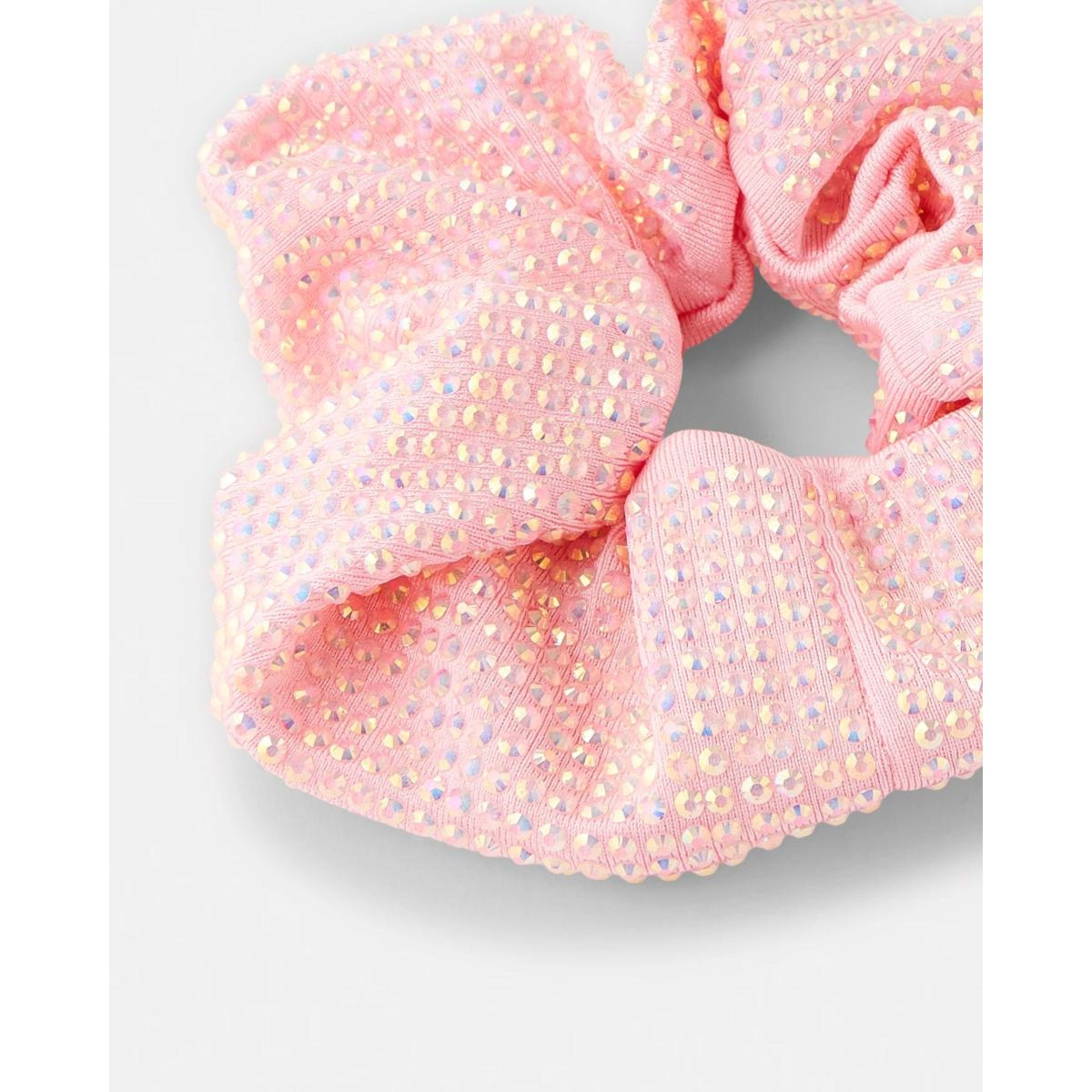 2 Diamante Hair Scrunchie - Pink, 2 of 3