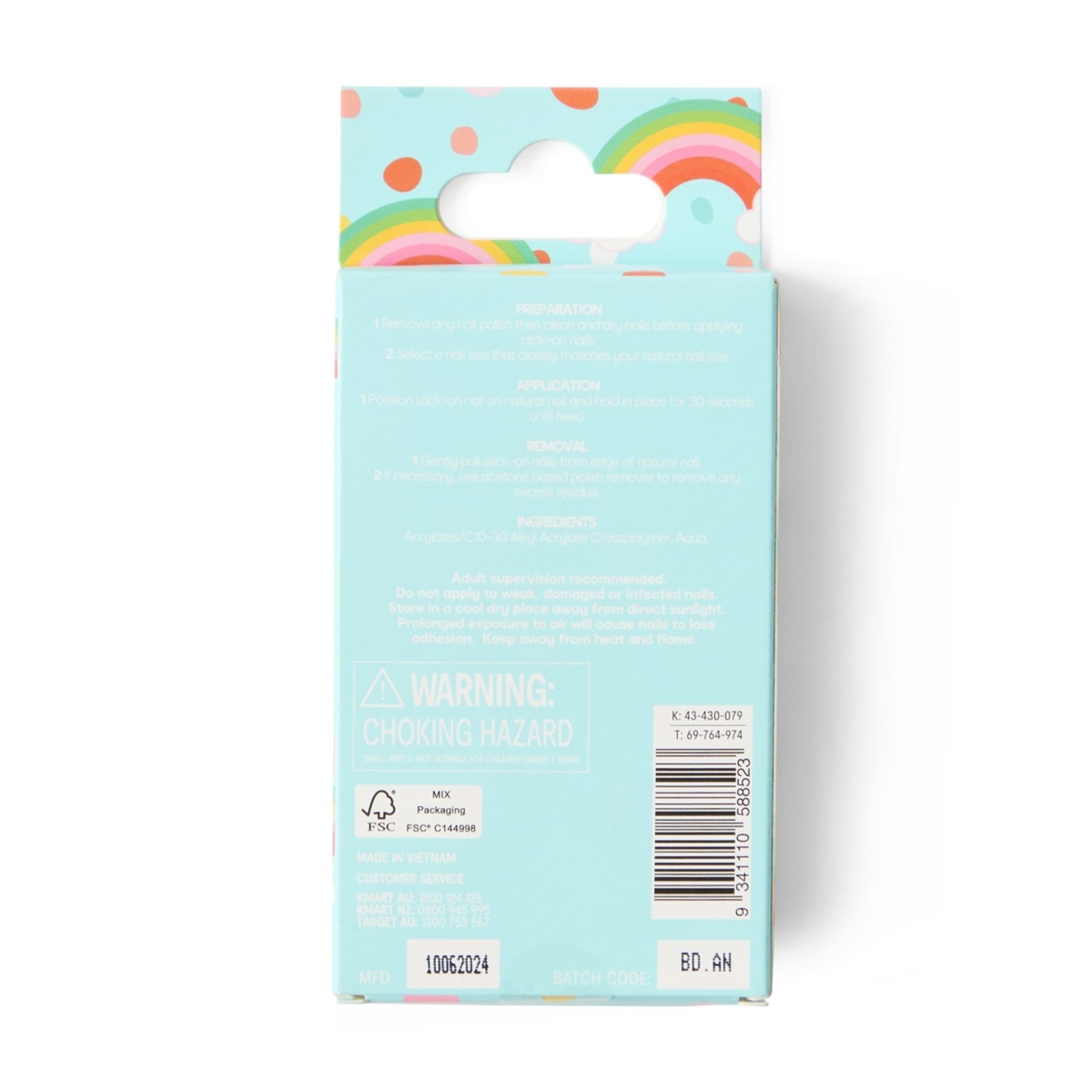 2 OXX Junior 24 Pack Pre-Glued Stick-On Nails - Sunrise Ombre, 2 of 5