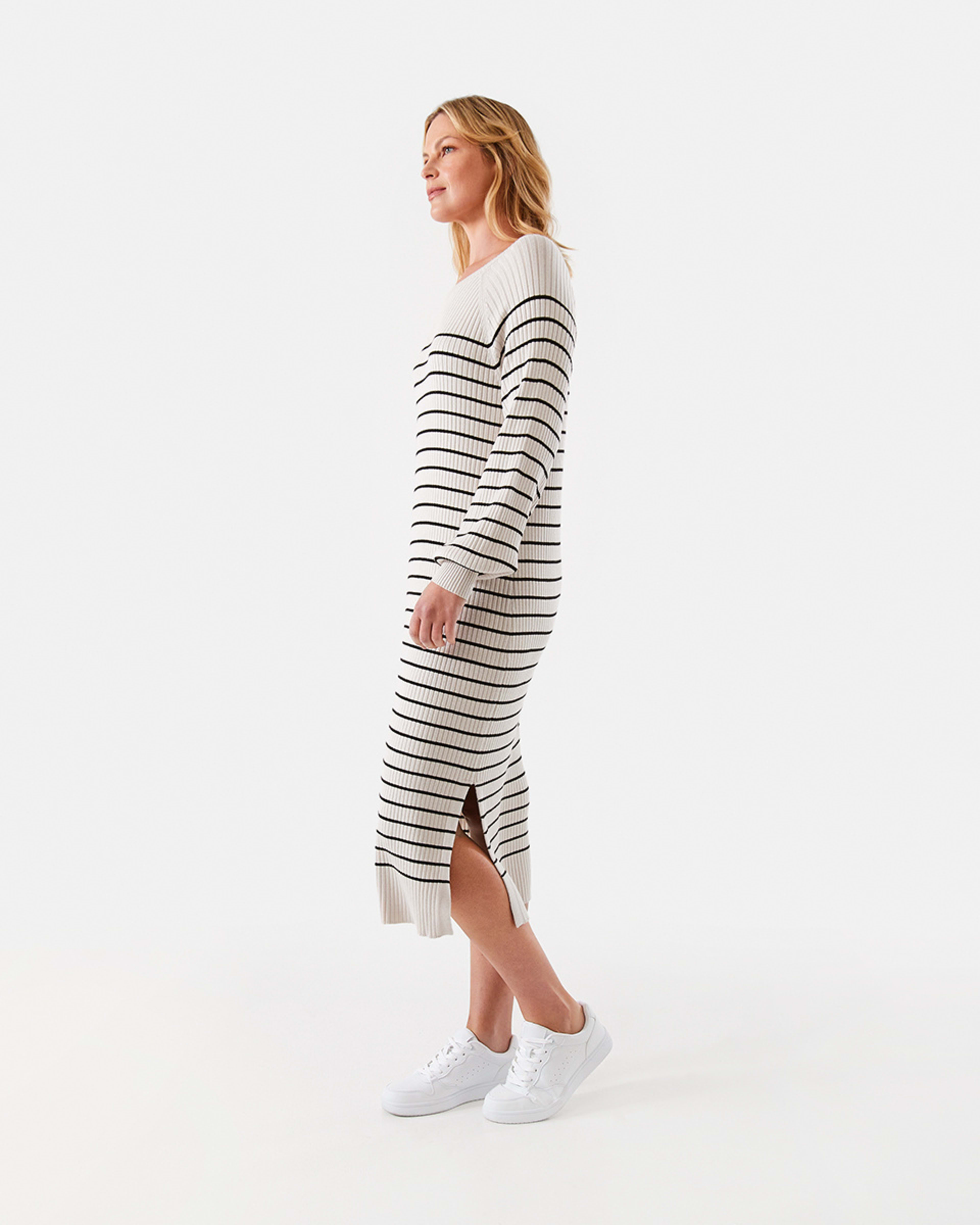 True Knit Crew Neck Rib Midi Dress Kmart NZ