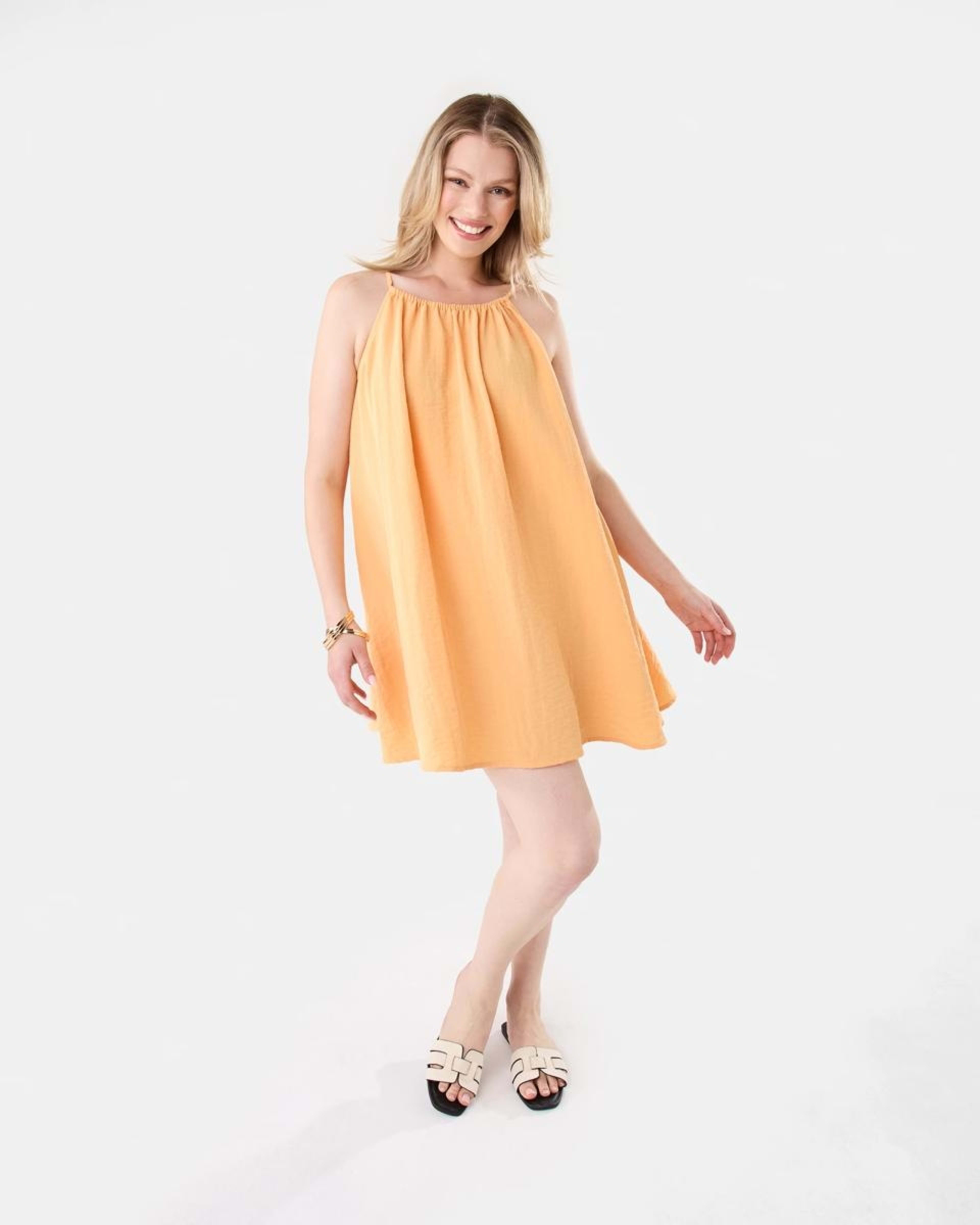 2 Sleeveless Textured Mini Dress Papaya, 2 of 10