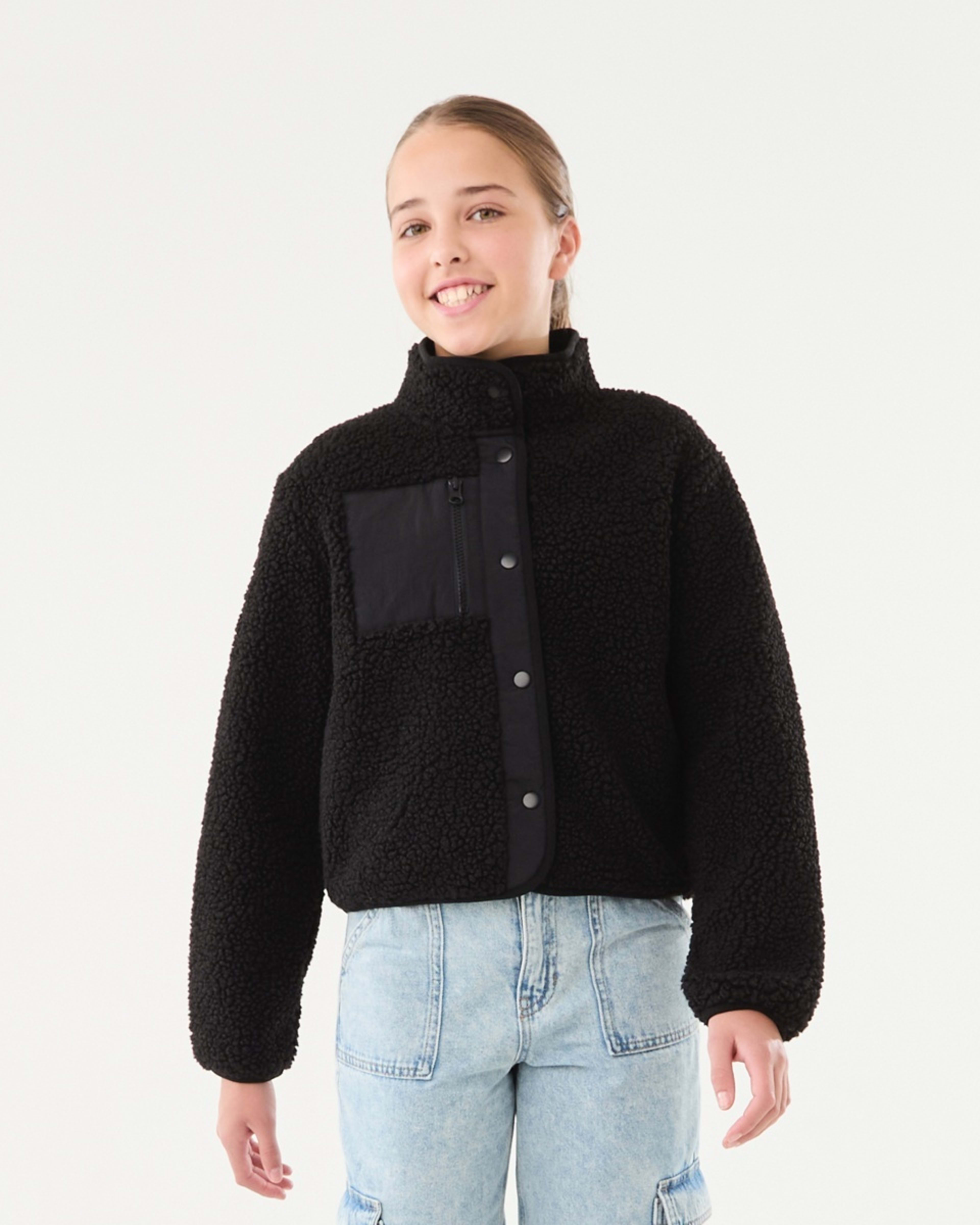 2 Teddy Fleece Jacket Black, 2 of 10