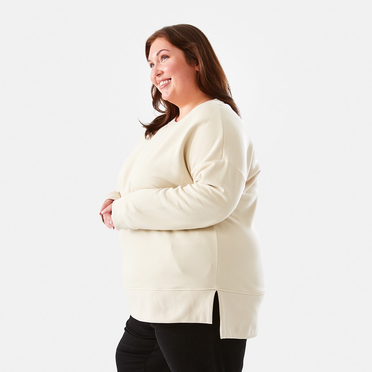 Curve Long Sleeve Boxy Sweatshirt Kmart