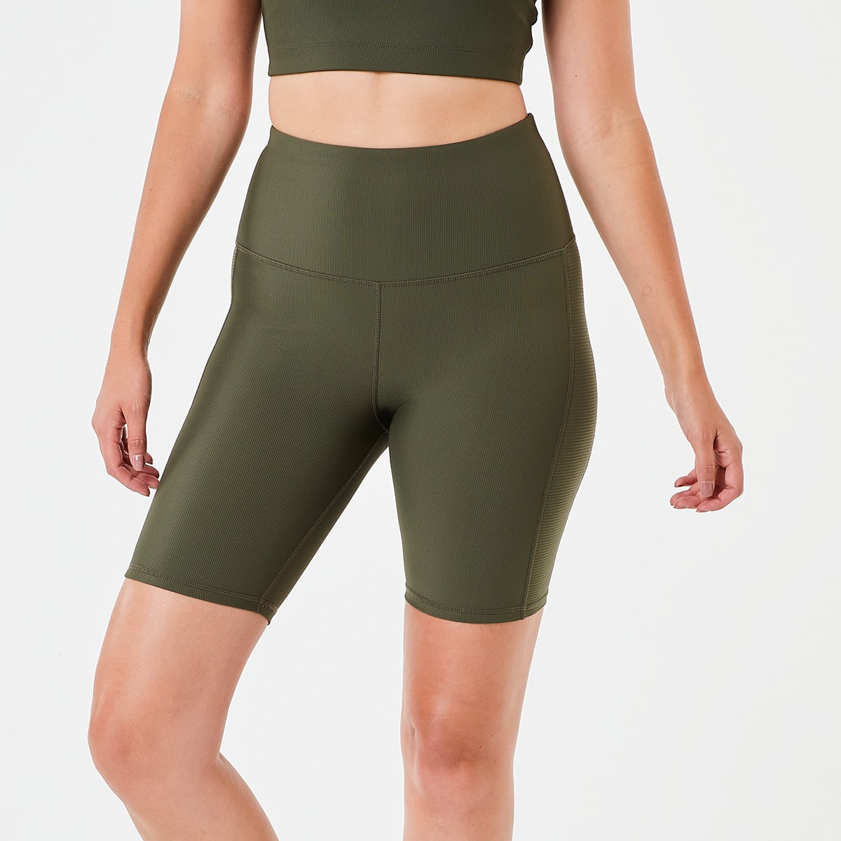 Active Womens Ribbed Long Bike Short 