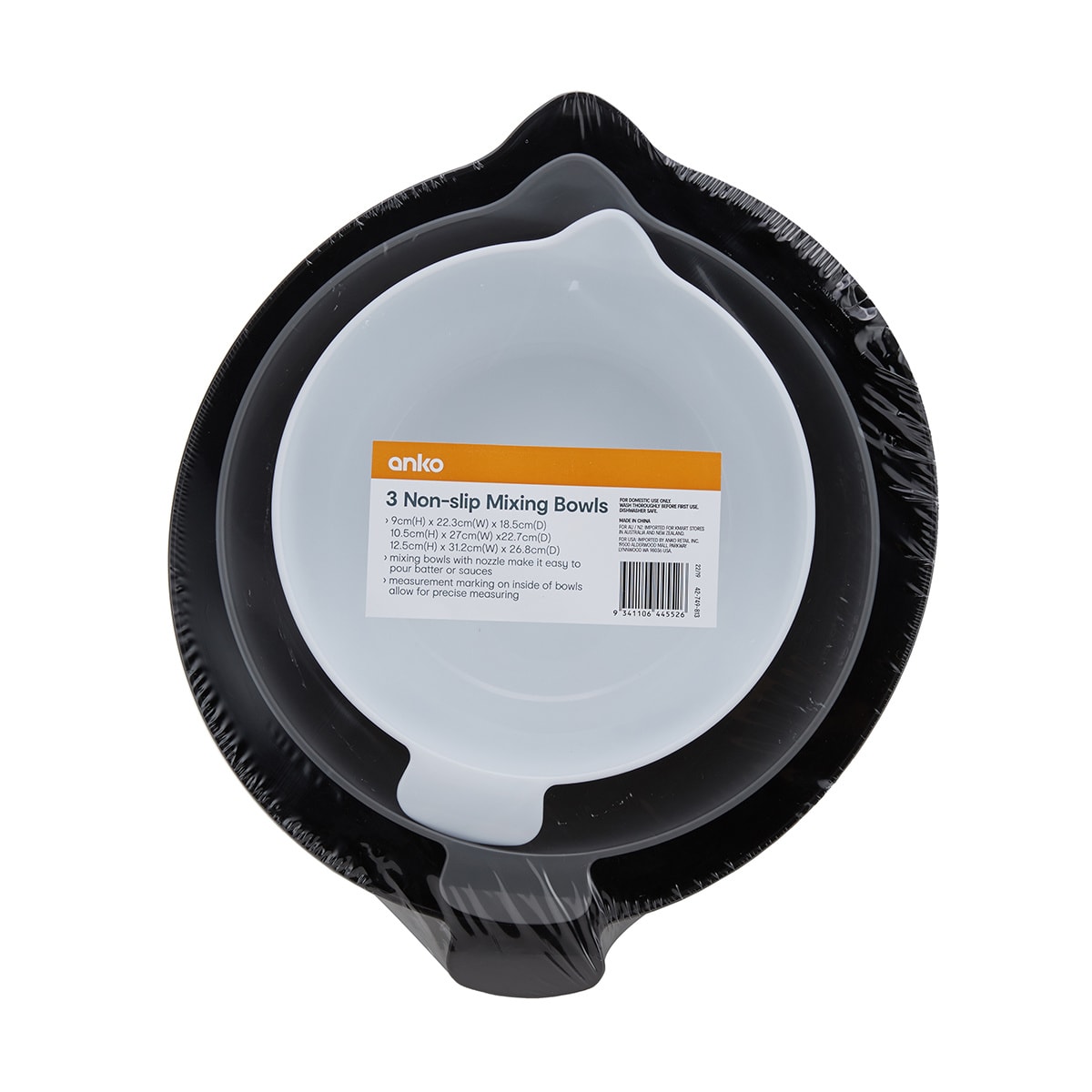 Set of 3 NonSlip Mixing Bowls Kmart