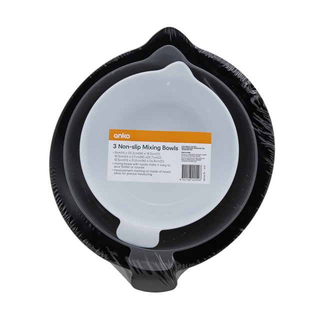 Set of 3 NonSlip Mixing Bowls Kmart