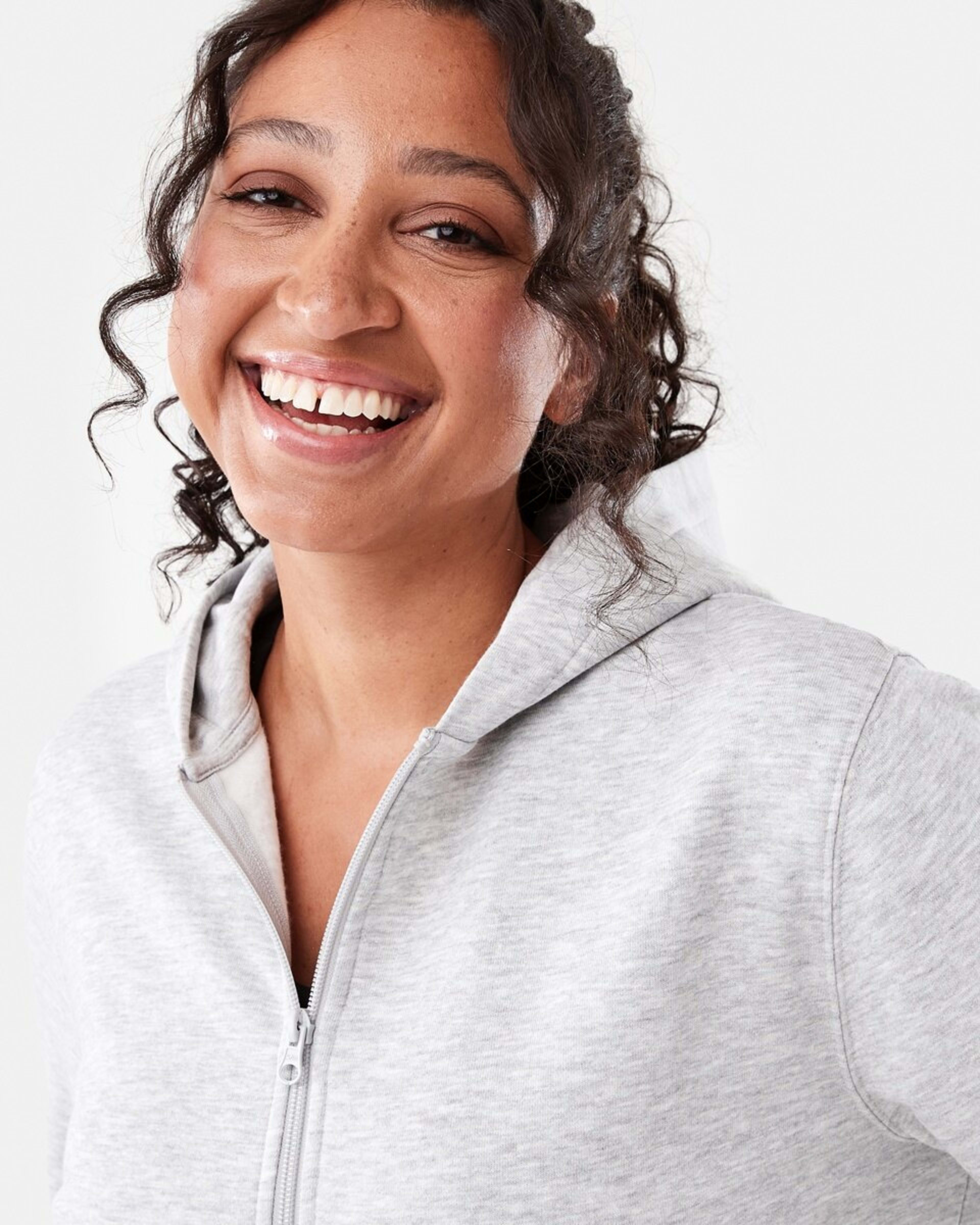 5 Active Womens Zip Through Hoodie SOFT GREY MARLE, 5 of 7
