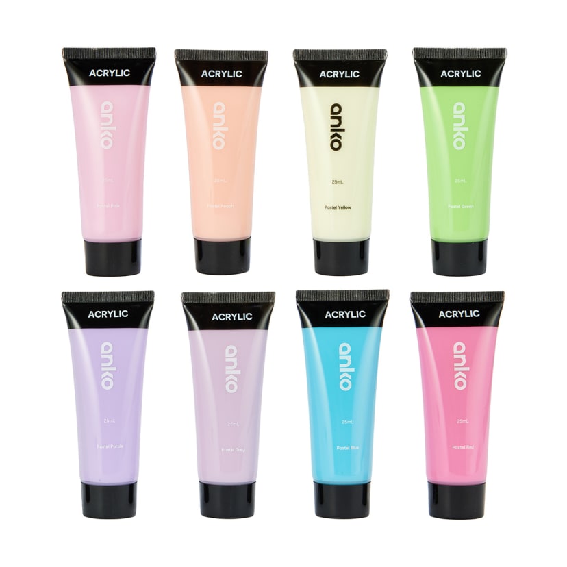 8 Pack Acrylic Paint Pastel Kmart