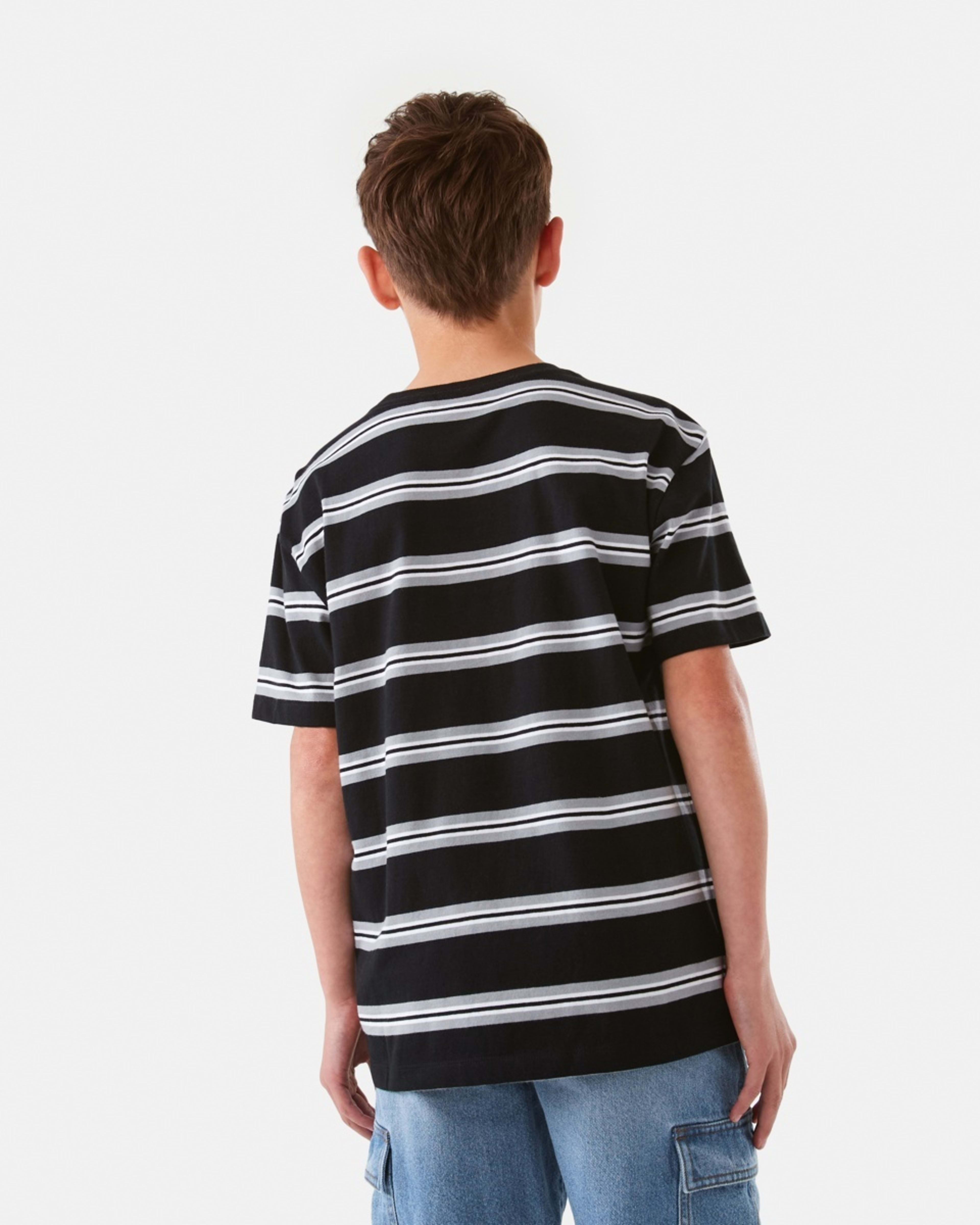 2 Short Sleeve Stripe T-shirt Blk Rtrstr, 2 of 8