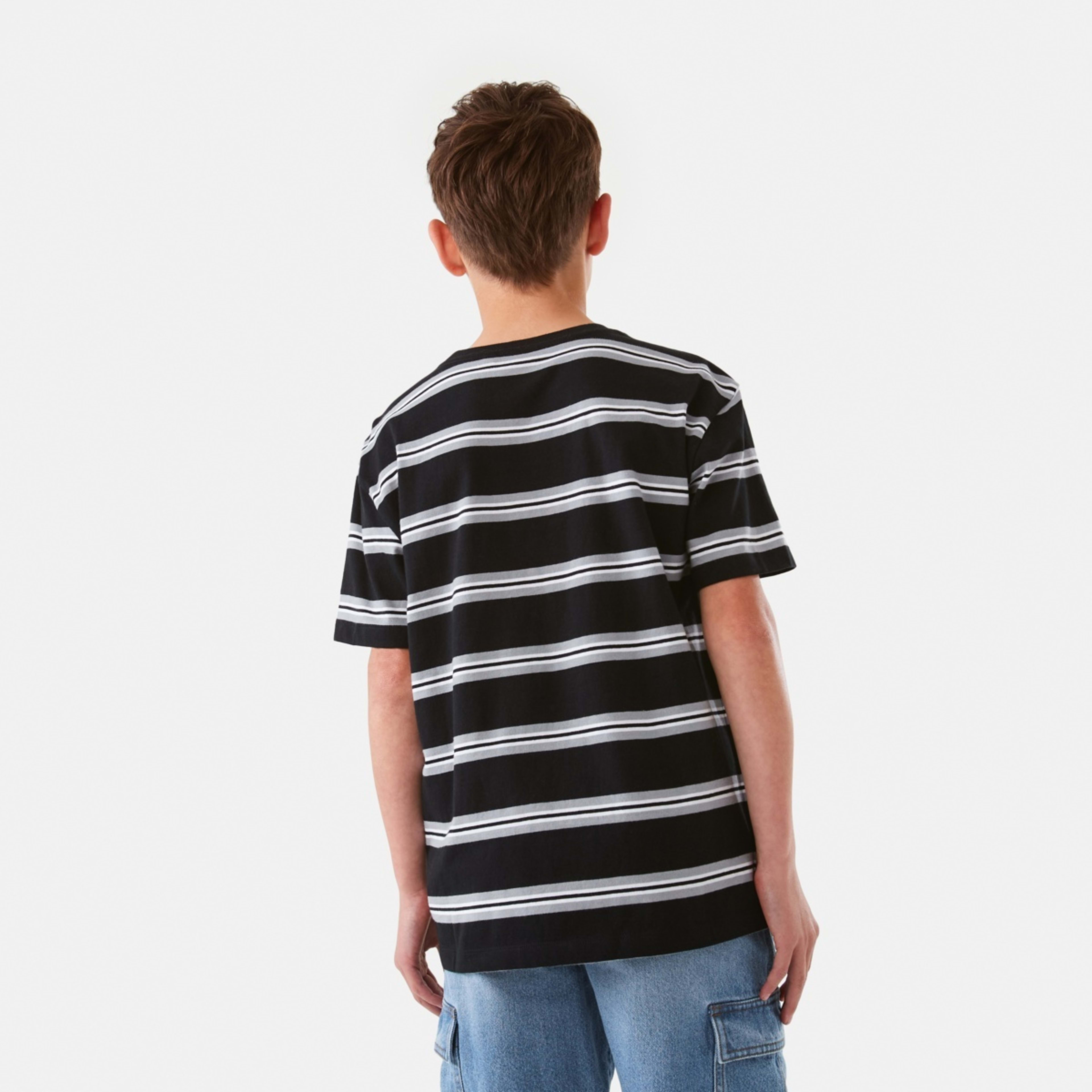 2 Short Sleeve Stripe T-shirt Blk Rtrstr, 2 of 8