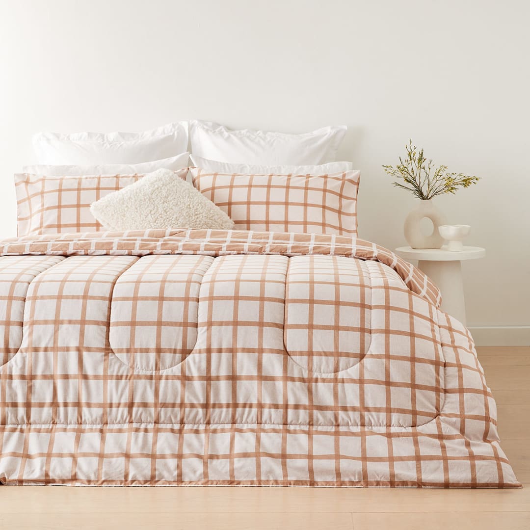 Harley Cotton Rich Reversible Comforter Set King Bed, Brown Kmart