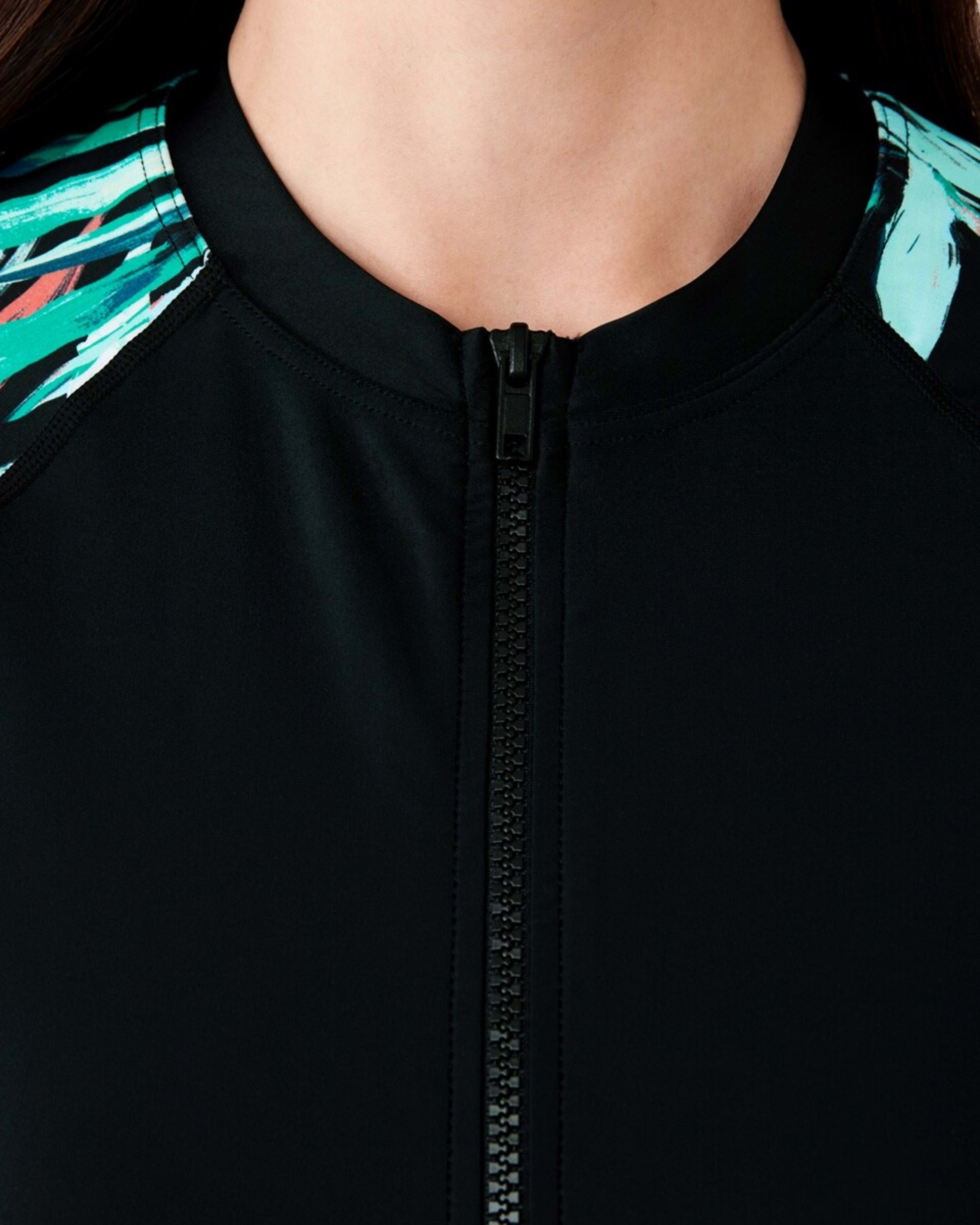 5 Short Sleeve Zip Rash Vest BLACK TROP BLACK, 5 of 6