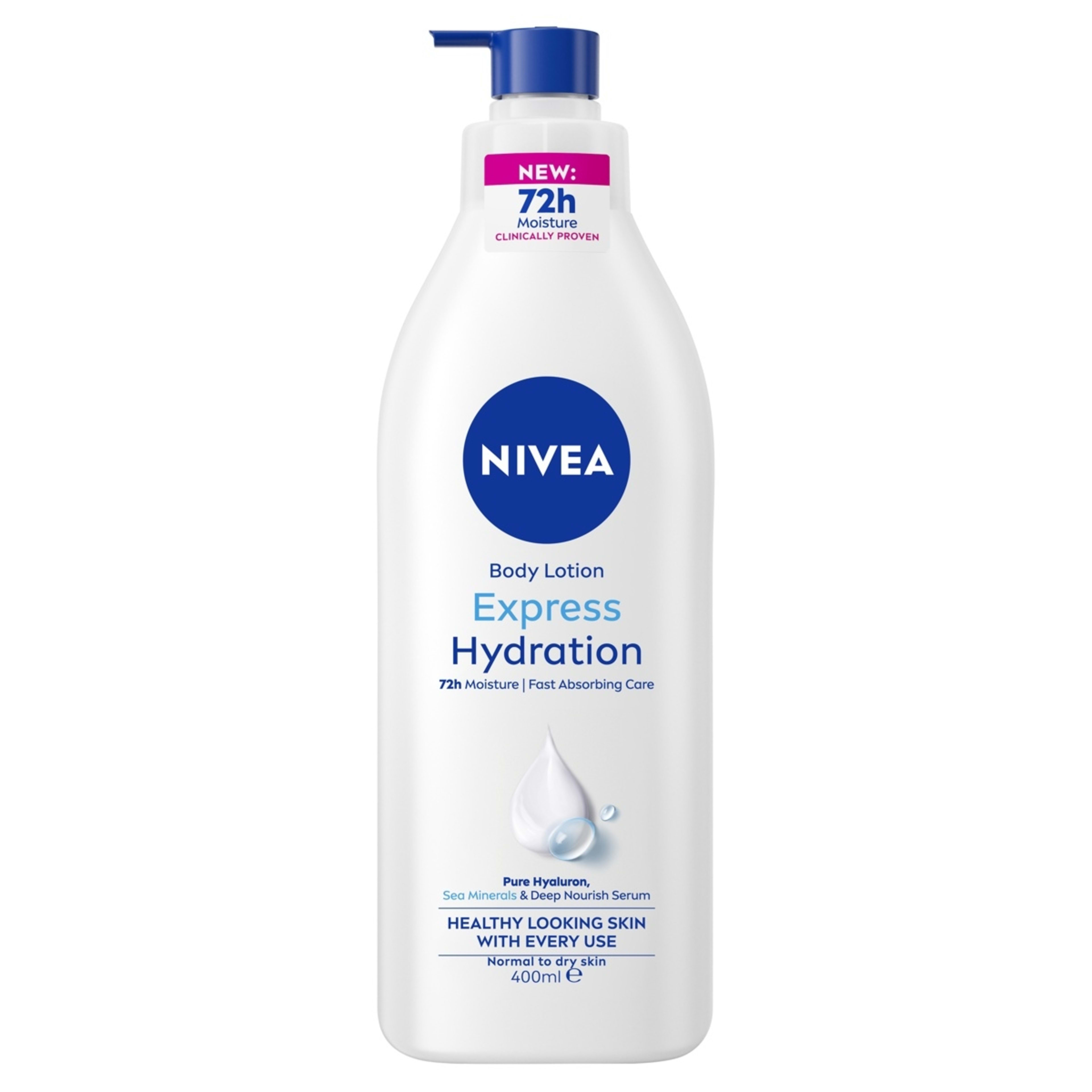 1 Nivea Express Hydration Body Lotion 400ml - Deep Moisture Serum and Sea Minerals