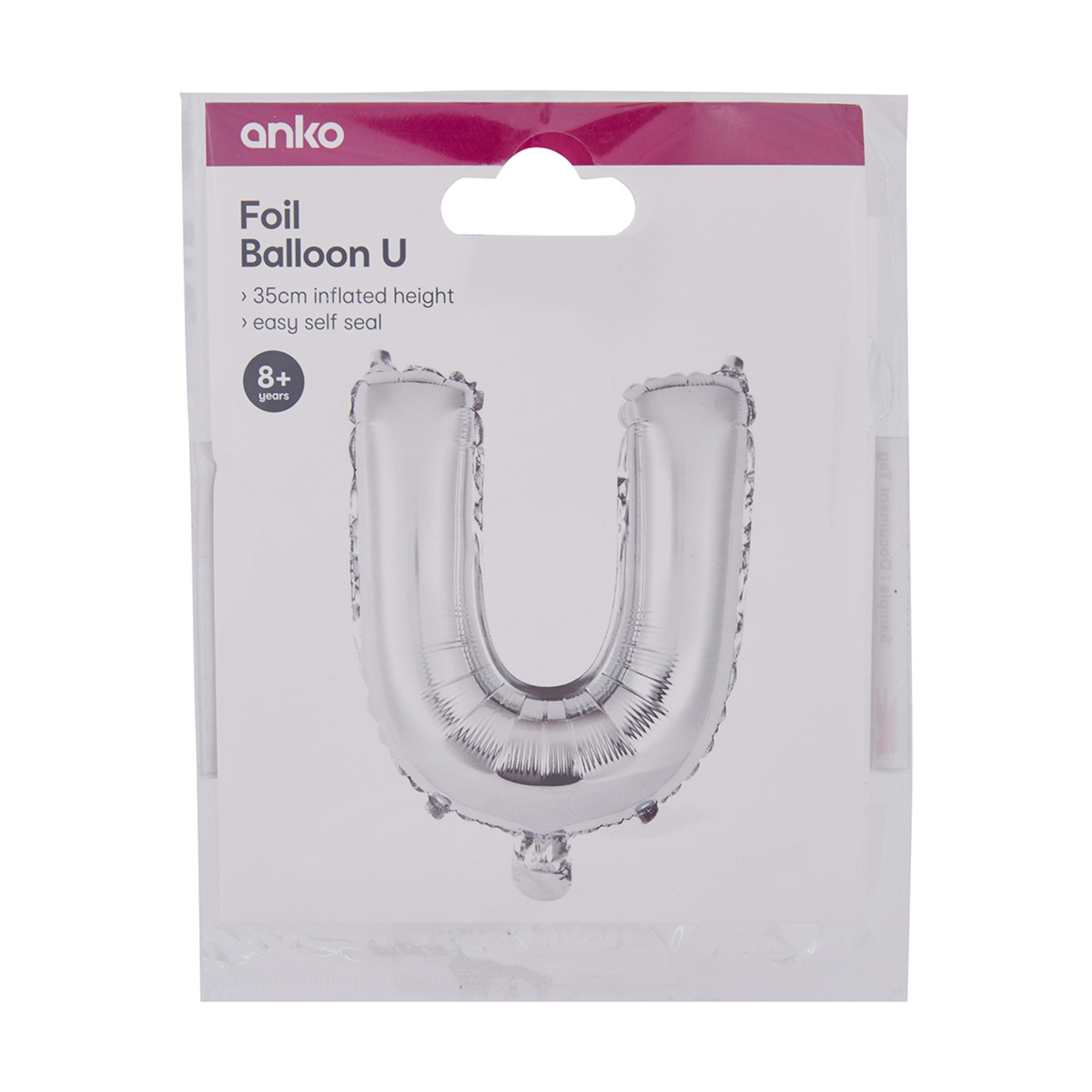 4 Foil Balloon - Letter U, 4 of 4