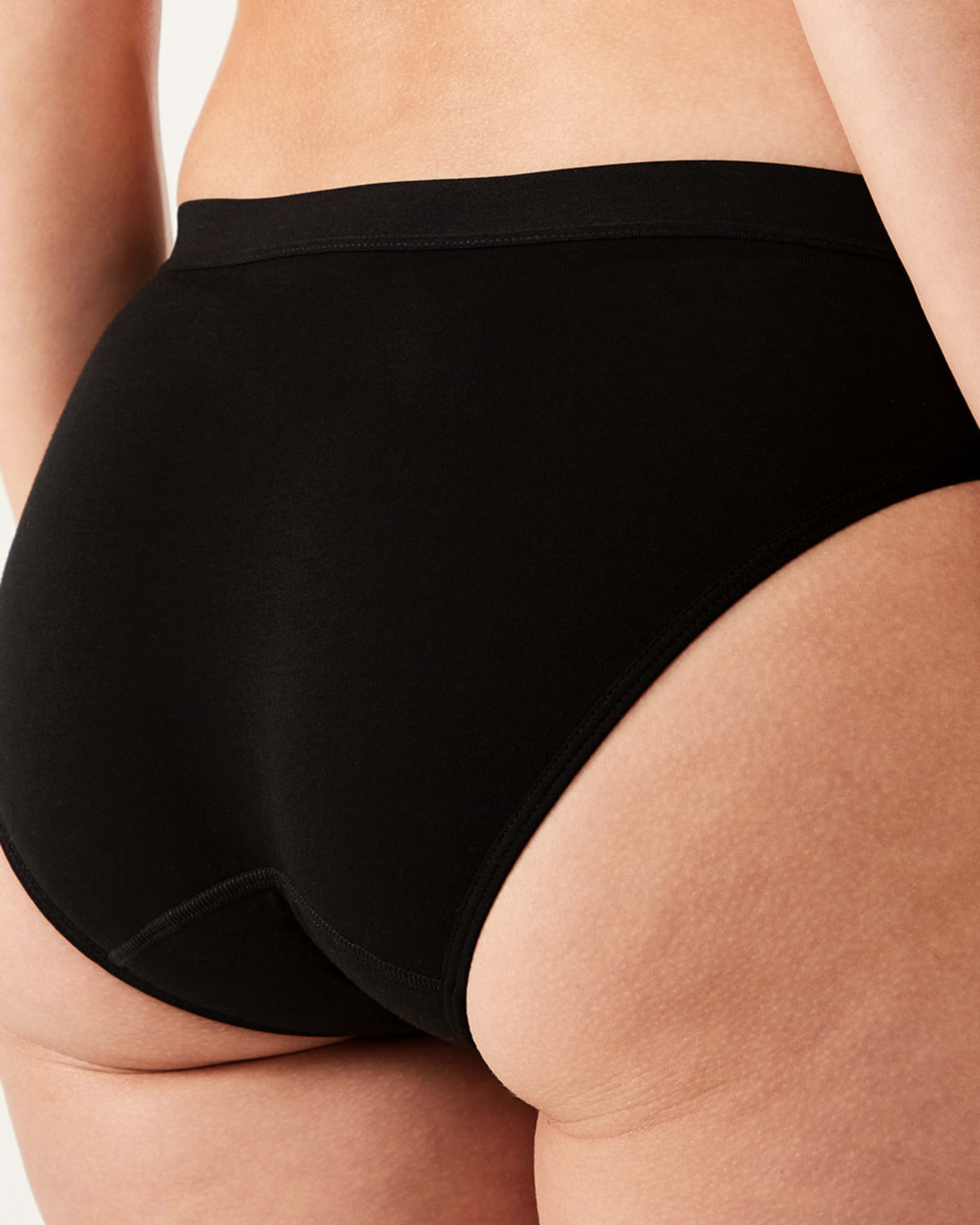5 2 Pack Period Bikini Briefs - Heavy and Moderate Flow BLACK, 5 of 7